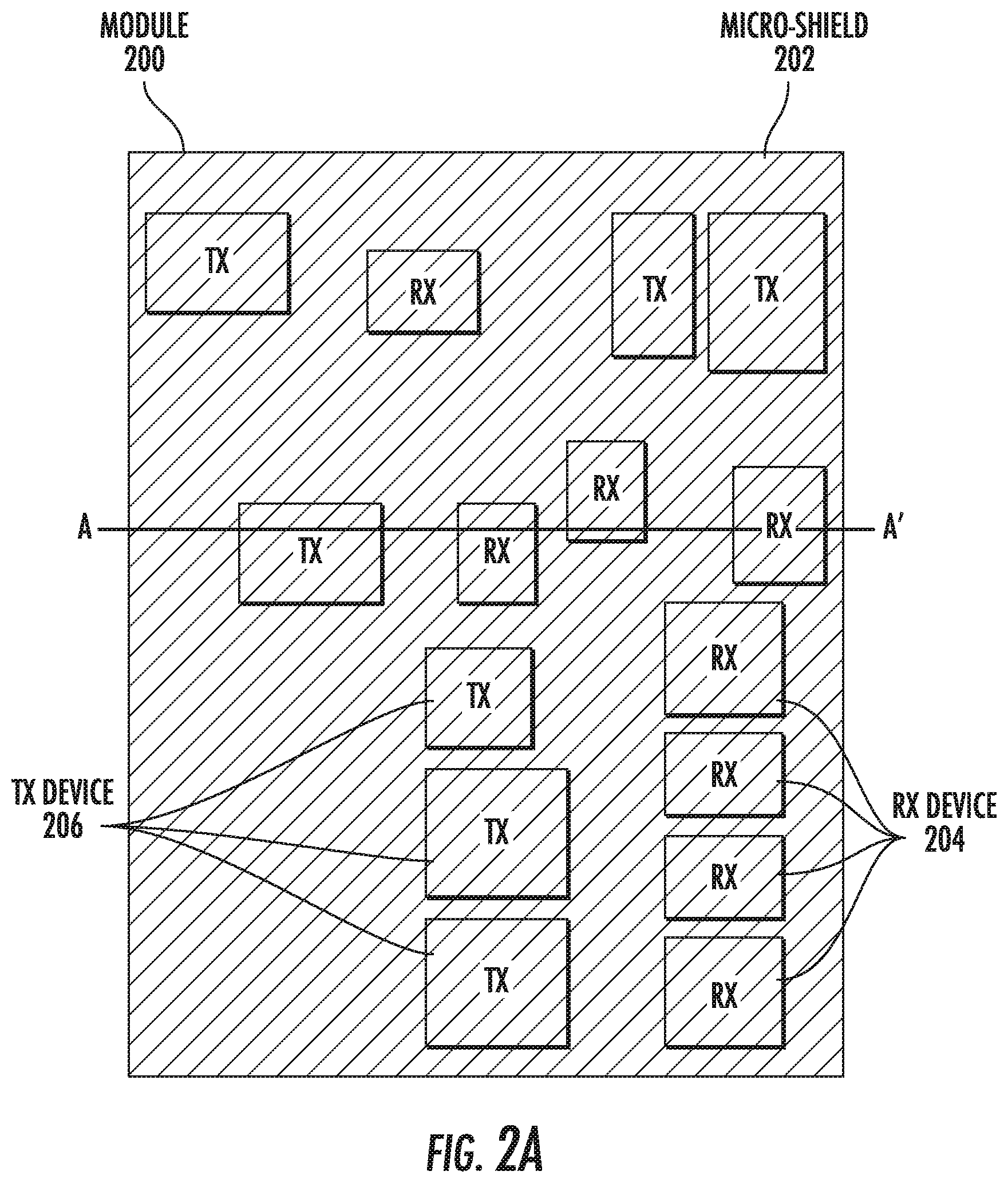 Patent US12324089 Figure 2 – Module conductive shield including discontinuities to reduce device coupling