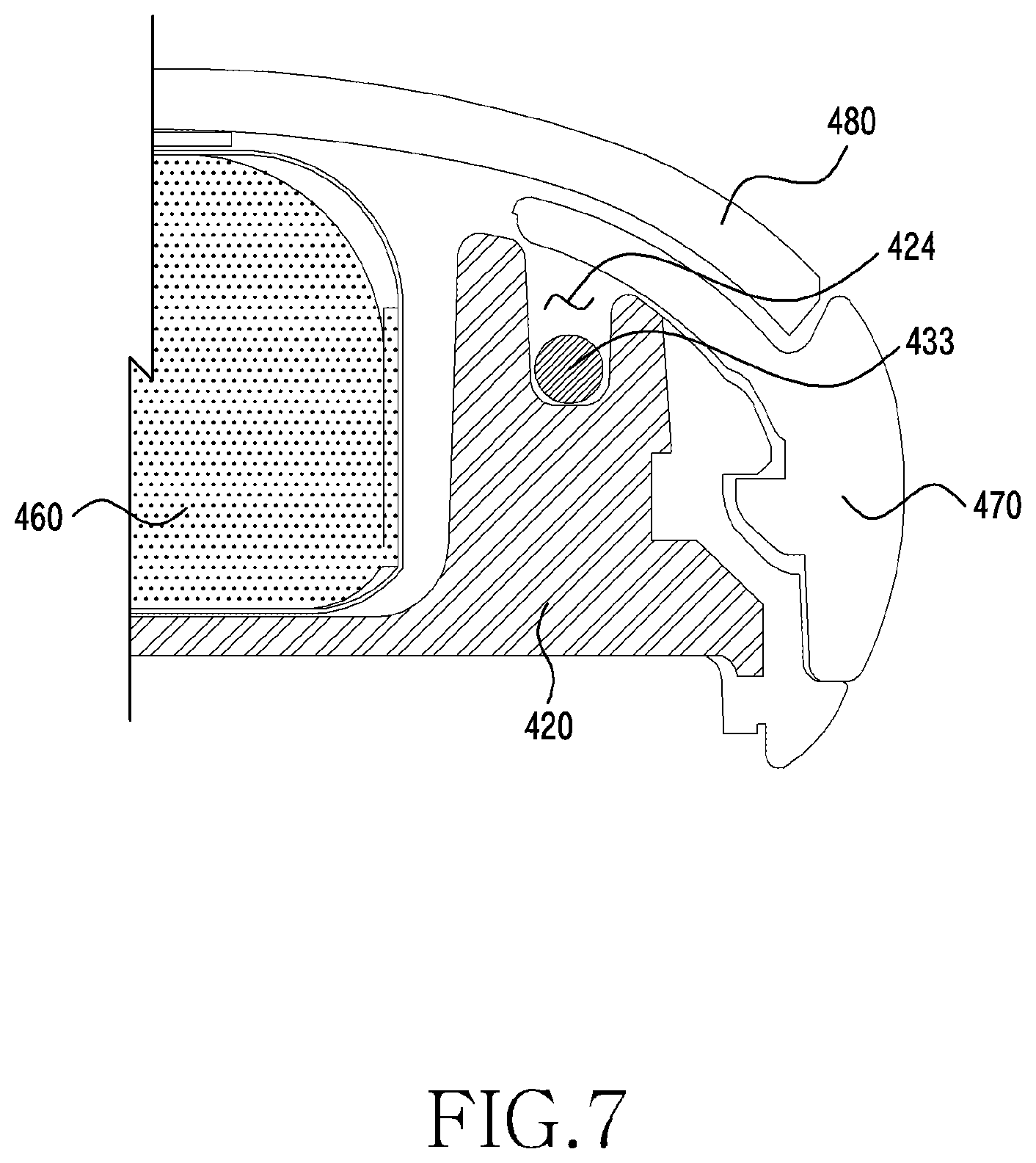 Patent US12324090 Figure 8 – Electronic device comprising antenna module and coaxial cable
