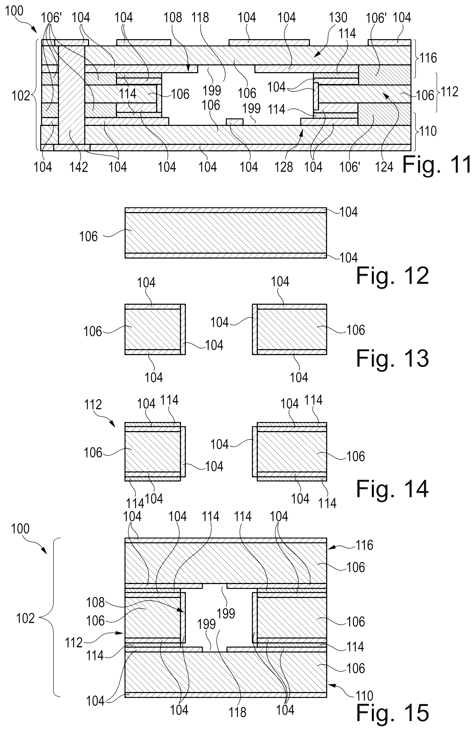 Patent US12324091 Figure 3 – Component carrier for microwave applications with stack pieces interconnected at an electrically conductive connection interface