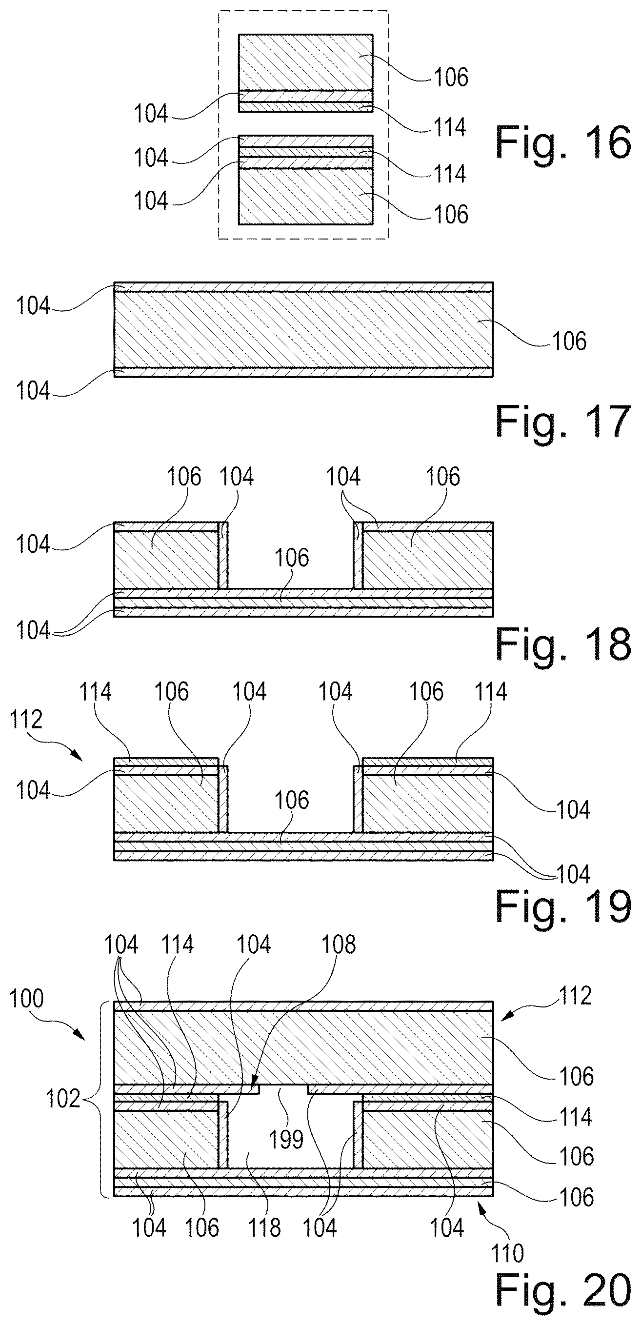 Patent US12324091 Figure 4 – Component carrier for microwave applications with stack pieces interconnected at an electrically conductive connection interface
