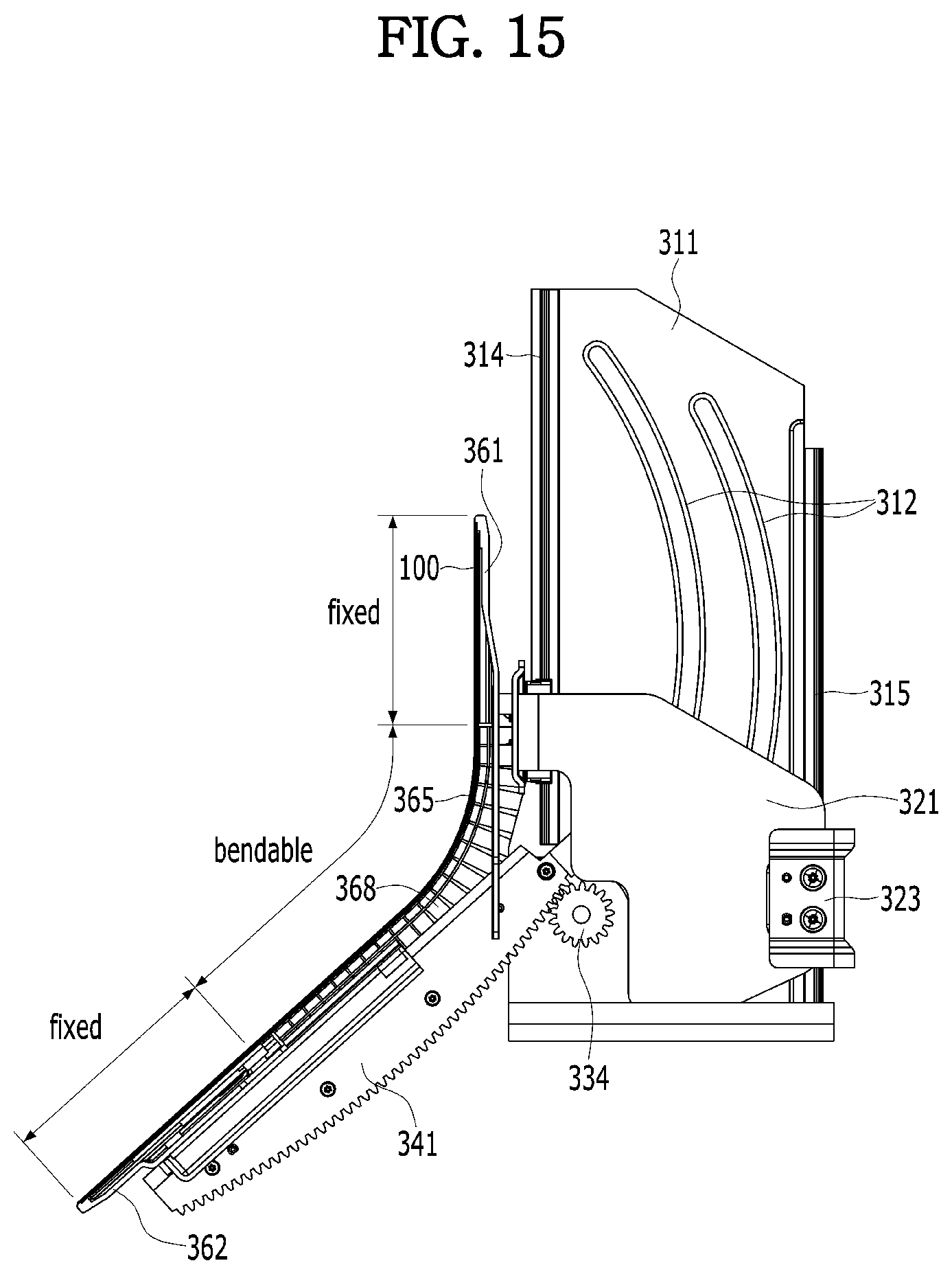 Patent US12324111 Figure 14 – Deformable display device for vehicle