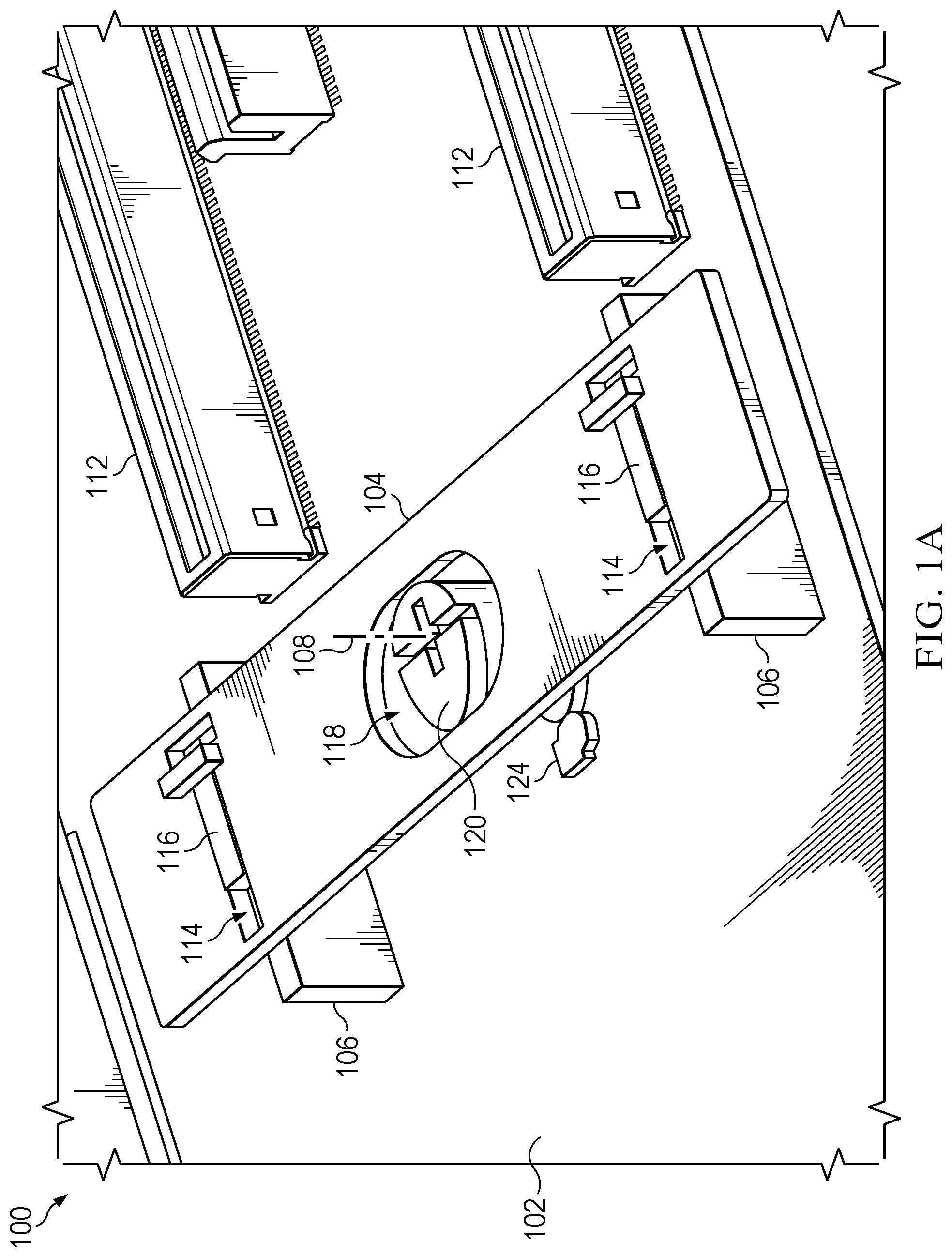 Patent US12324119 Figure 1 – Sliding latch for retention of peripheral device