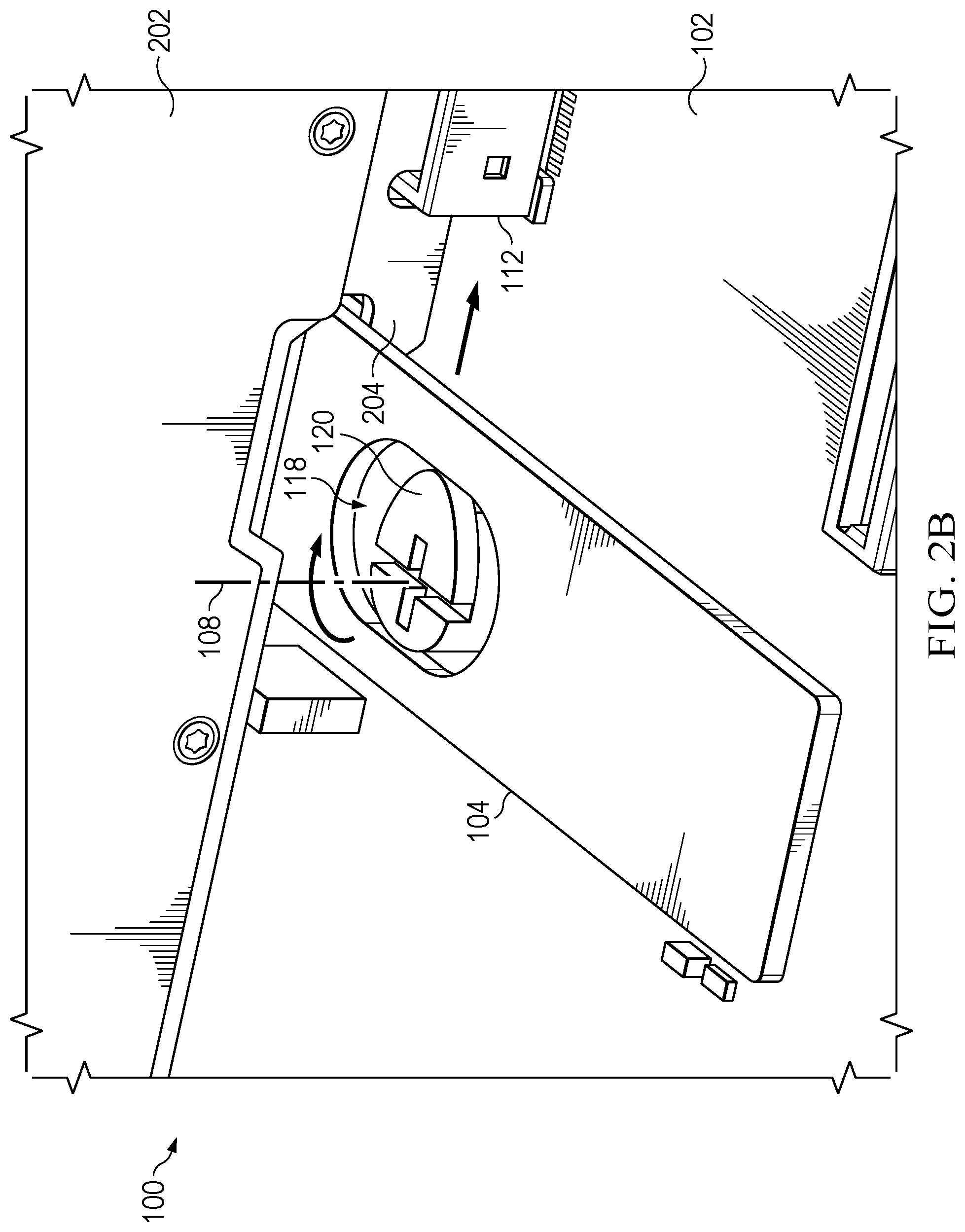 Patent US12324119 Figure 4 – Sliding latch for retention of peripheral device