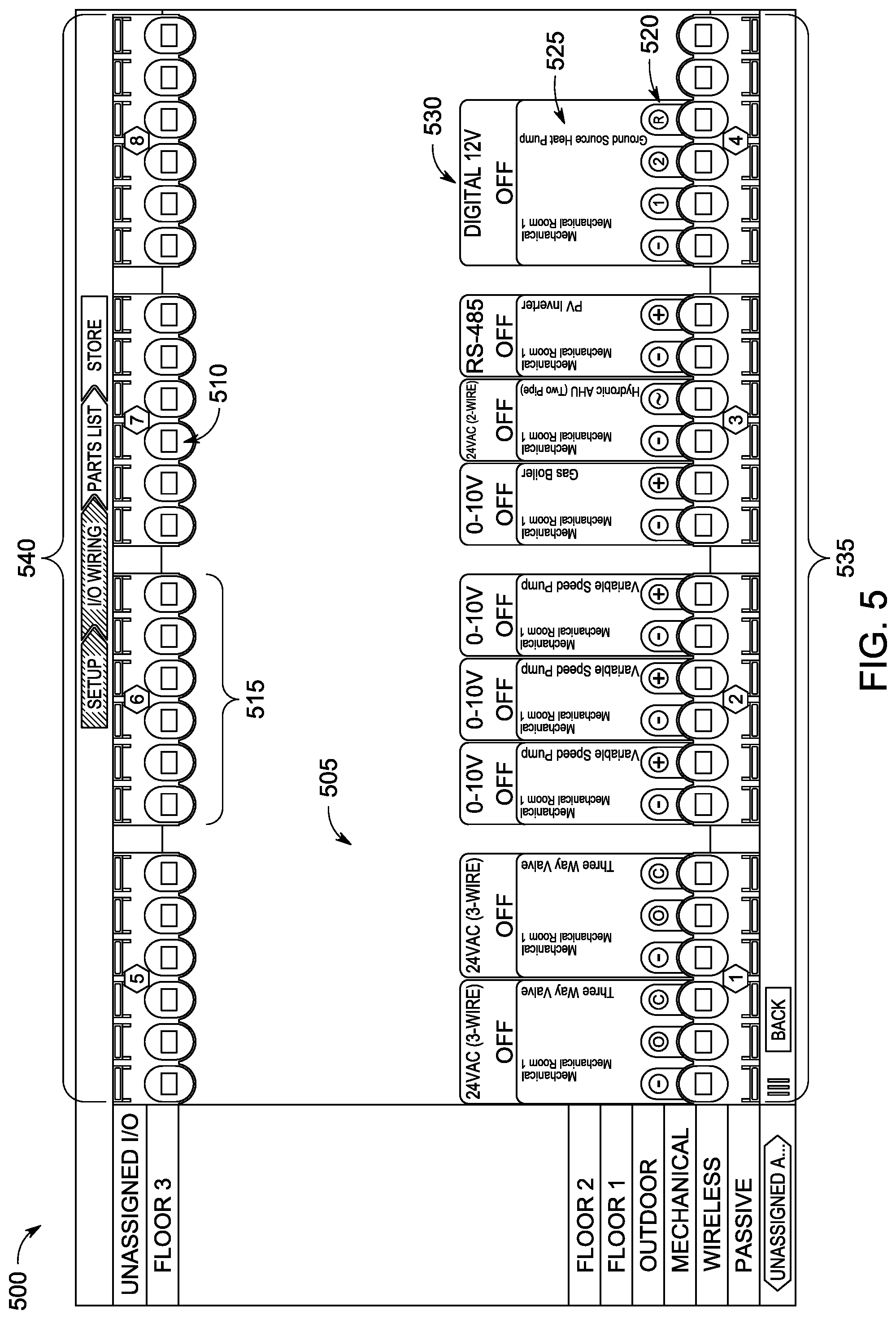 Patent US12324120 Figure 5 – Control system having an adjacent electronic display for auto labeling and guided wiring
