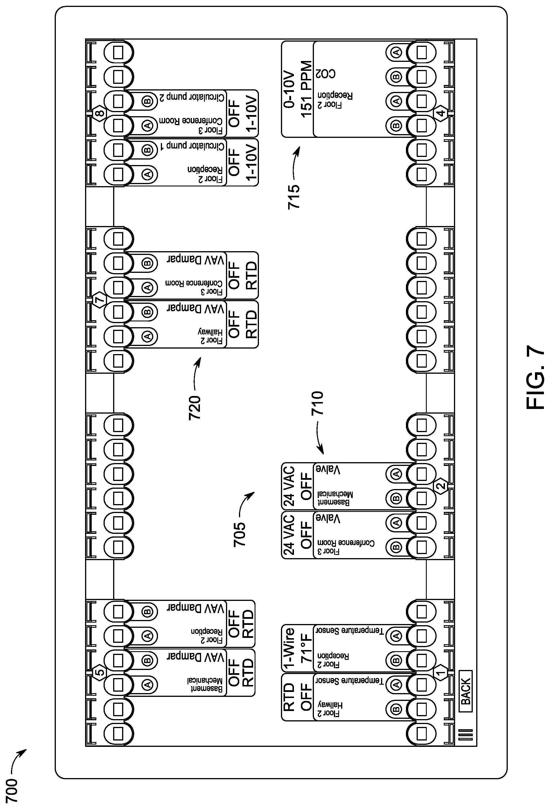 Patent US12324120 Figure 7 – Control system having an adjacent electronic display for auto labeling and guided wiring