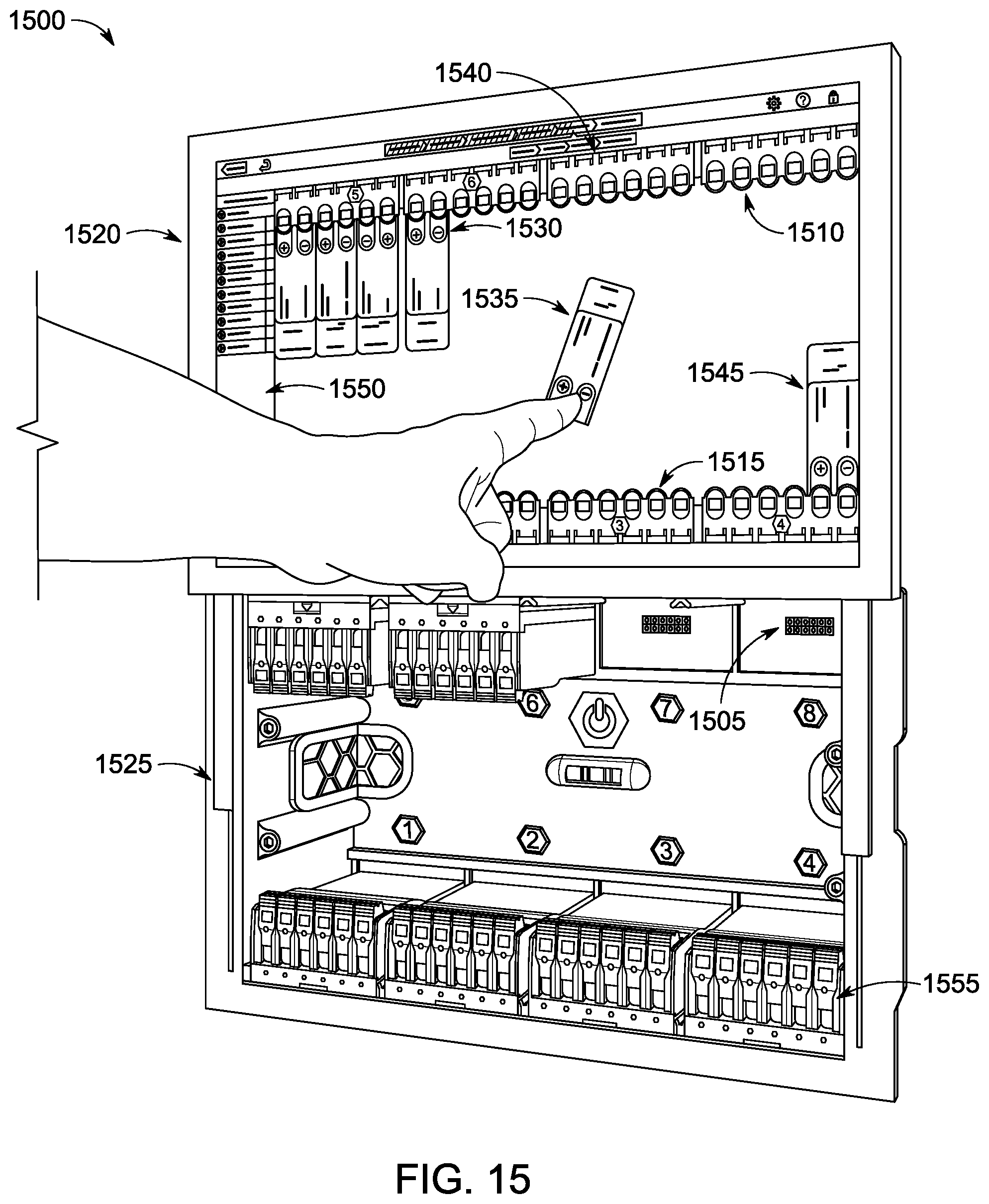 Patent US12324120 Figure 12 – Control system having an adjacent electronic display for auto labeling and guided wiring