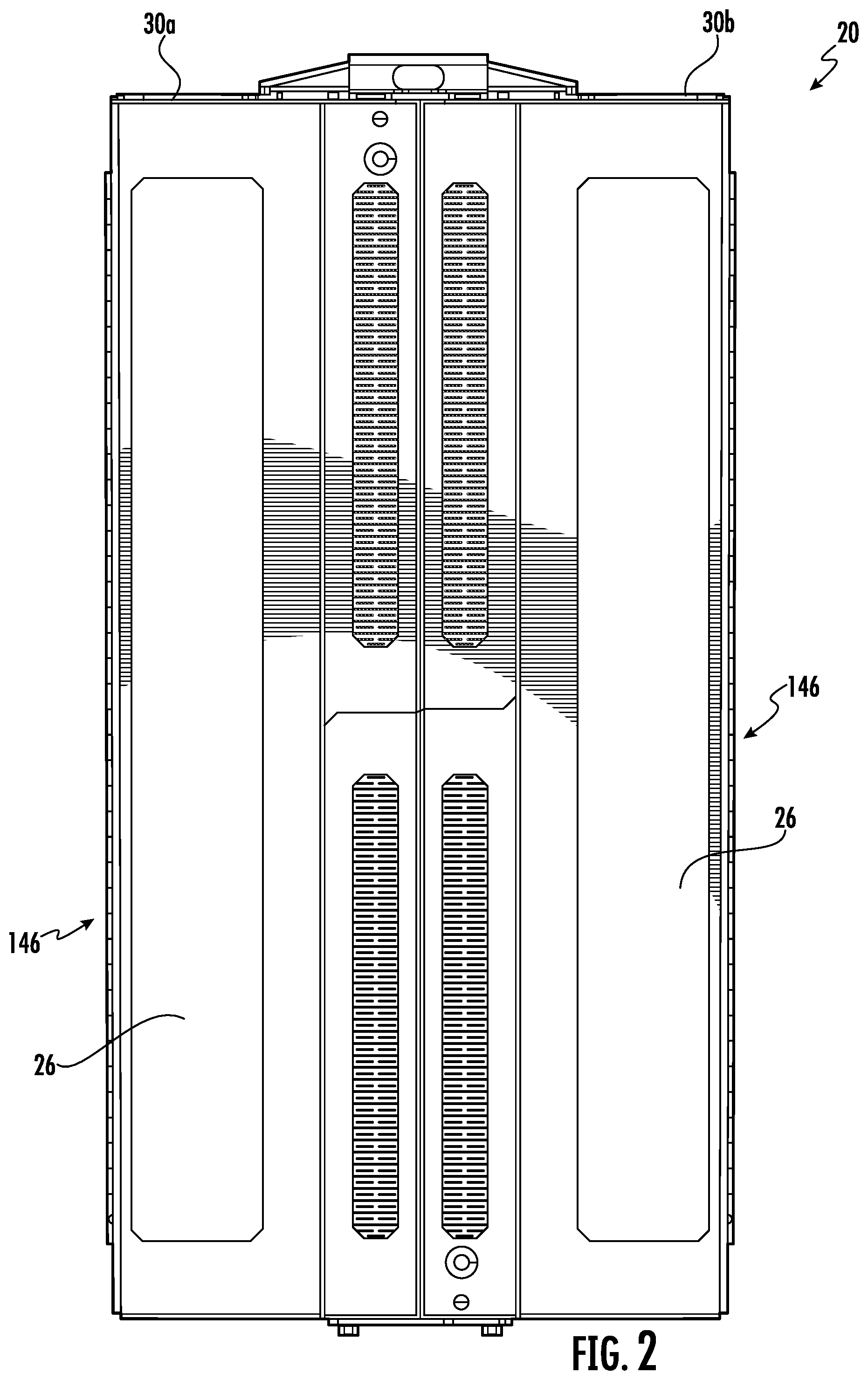 Patent US12324121 Figure 3 – Outdoor electronics enclosure with modular structure