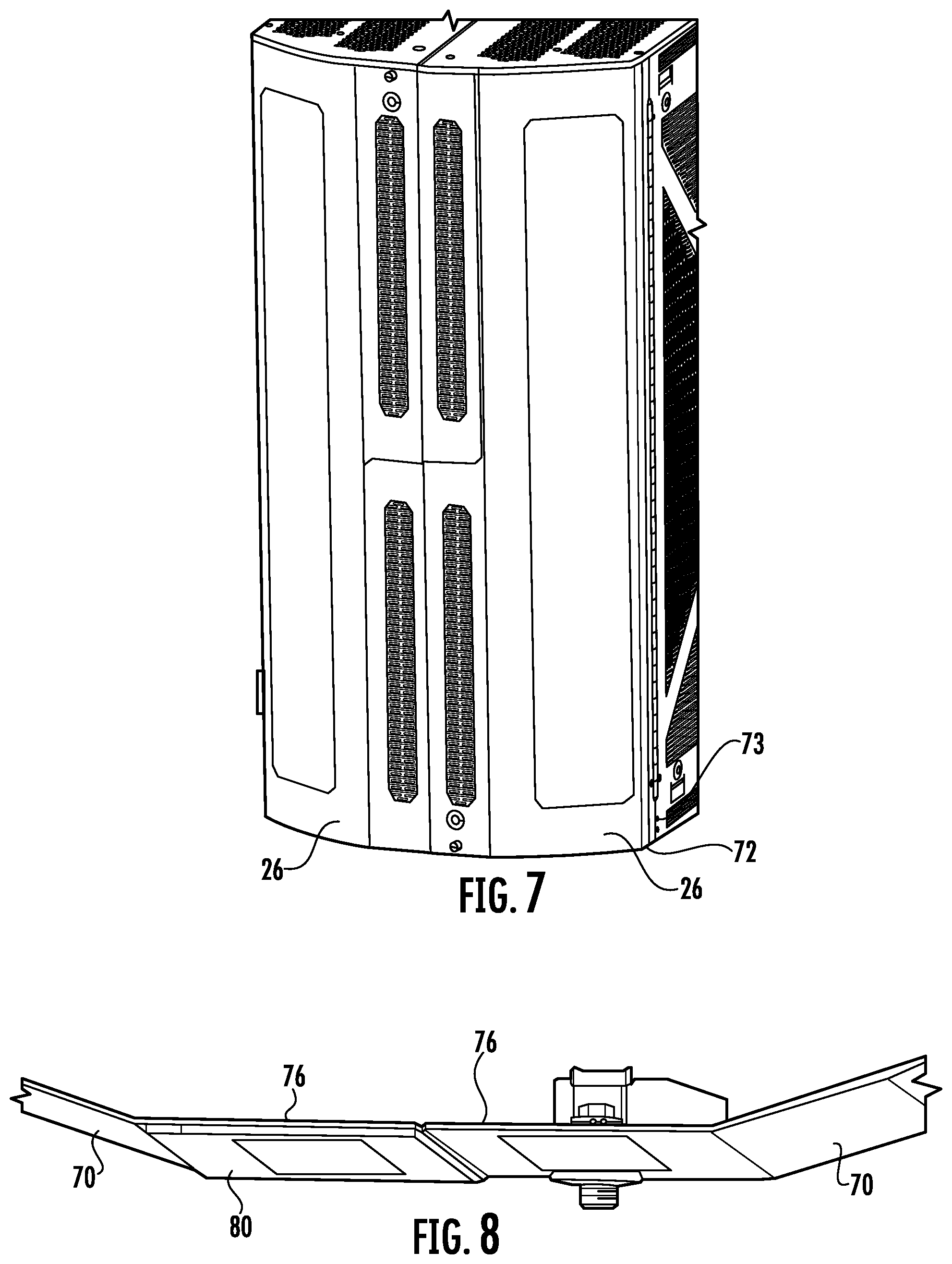 Patent US12324121 Figure 8 – Outdoor electronics enclosure with modular structure