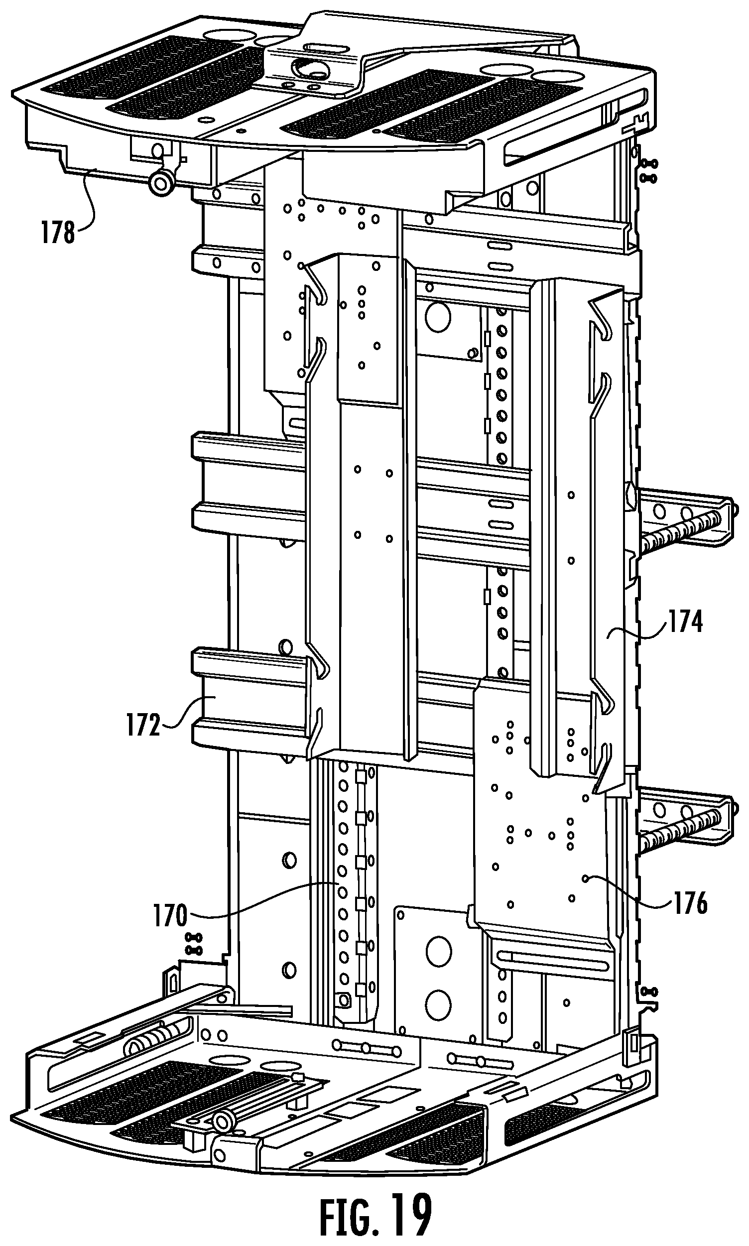 Patent US12324121 Figure 19 – Outdoor electronics enclosure with modular structure