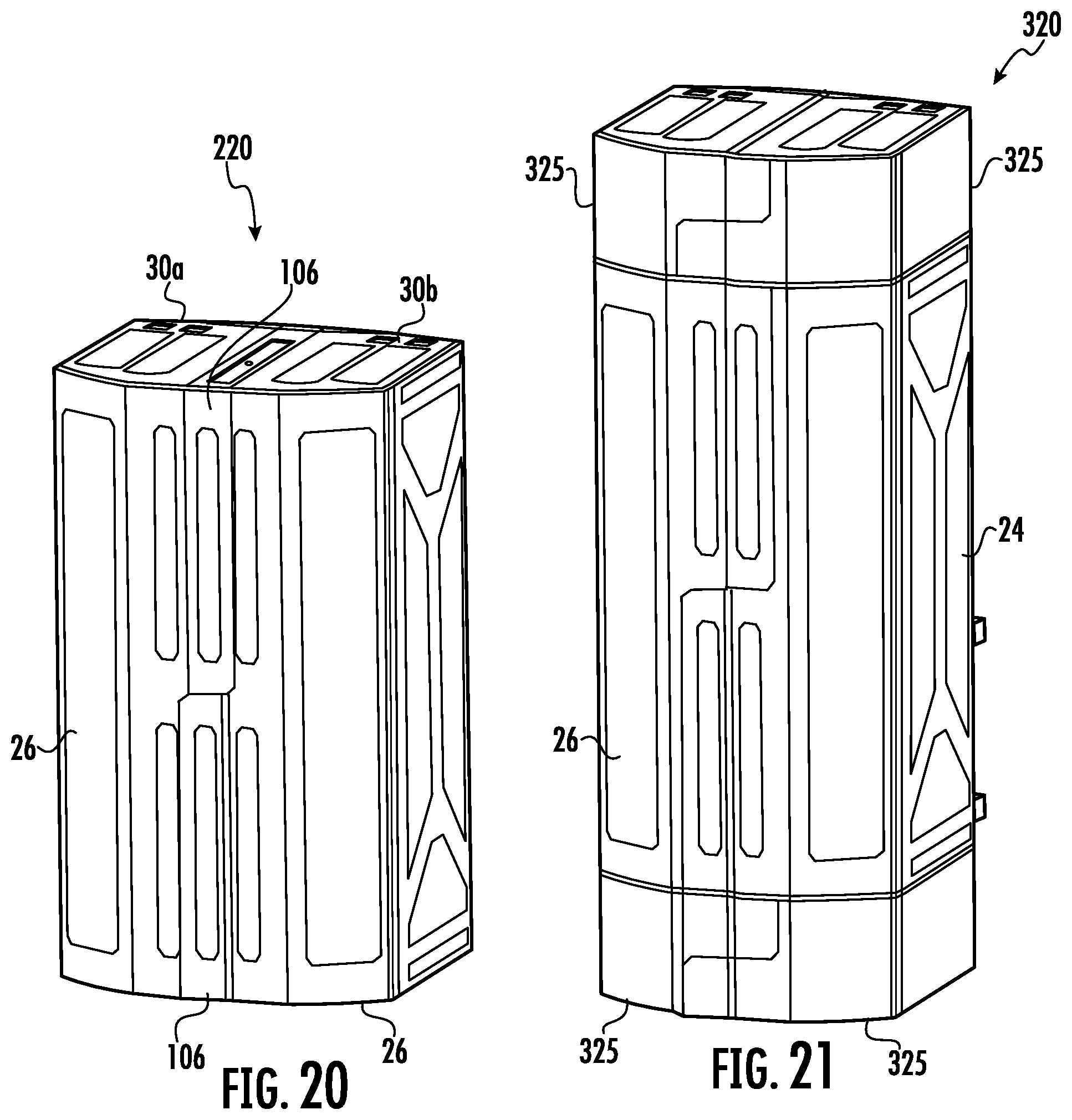 Patent US12324121 Figure 20 – Outdoor electronics enclosure with modular structure
