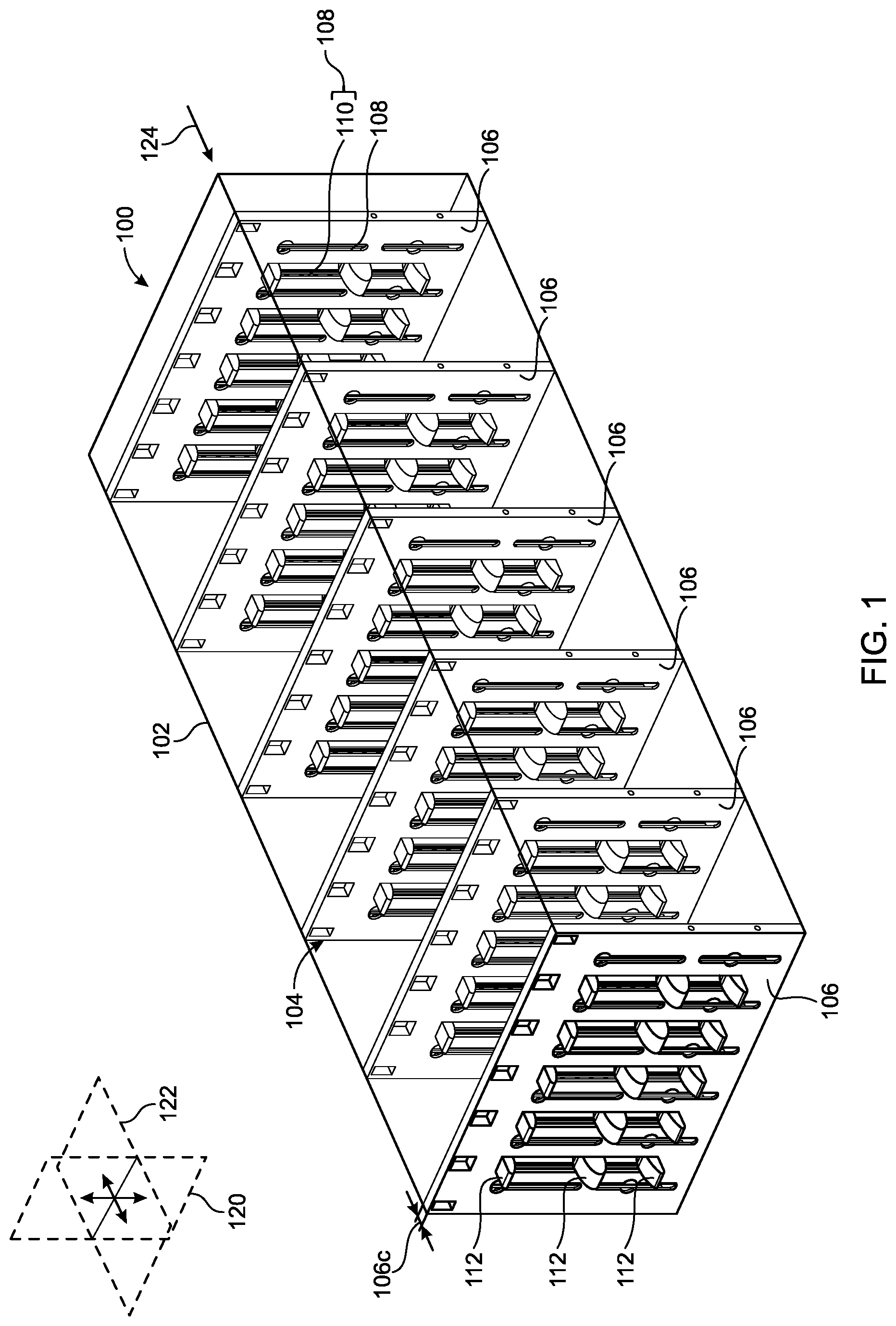 Patent US12324123 Figure 1 – Partition device with airfoil-shaped airflow deflectors