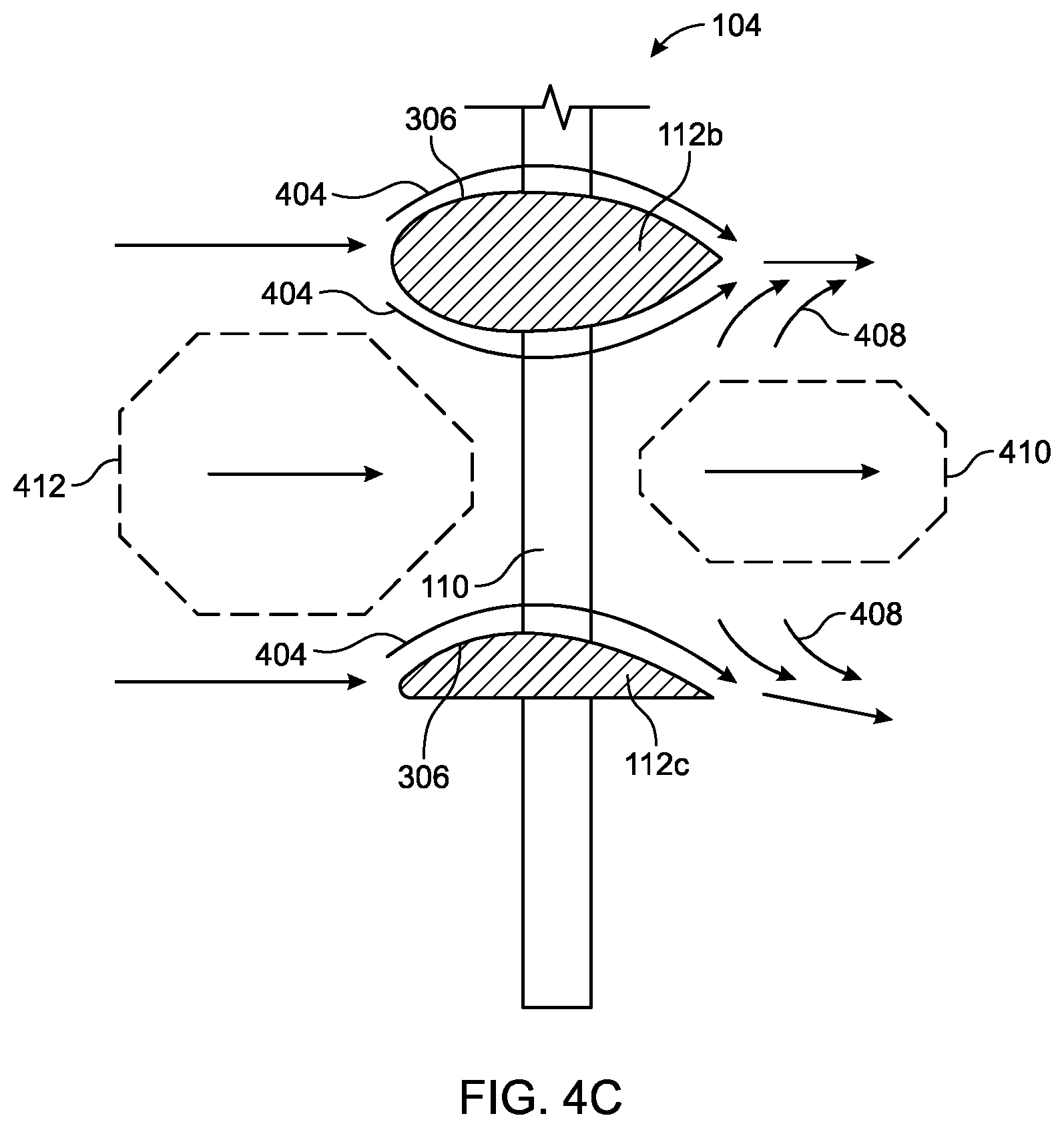 Patent US12324123 Figure 5 – Partition device with airfoil-shaped airflow deflectors