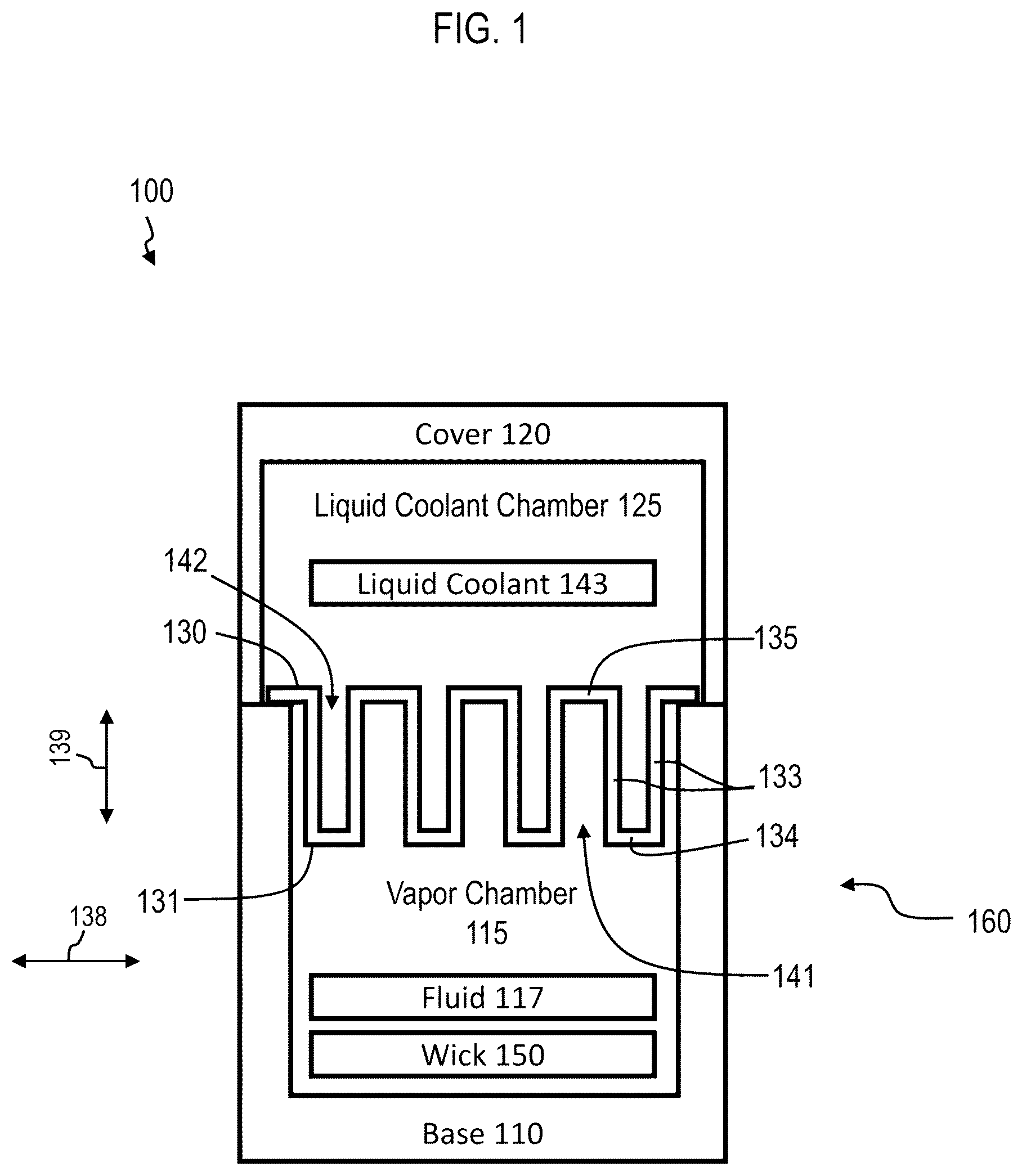 Patent US12324127 Figure 1 – Folded-fin vapor chamber cold plate