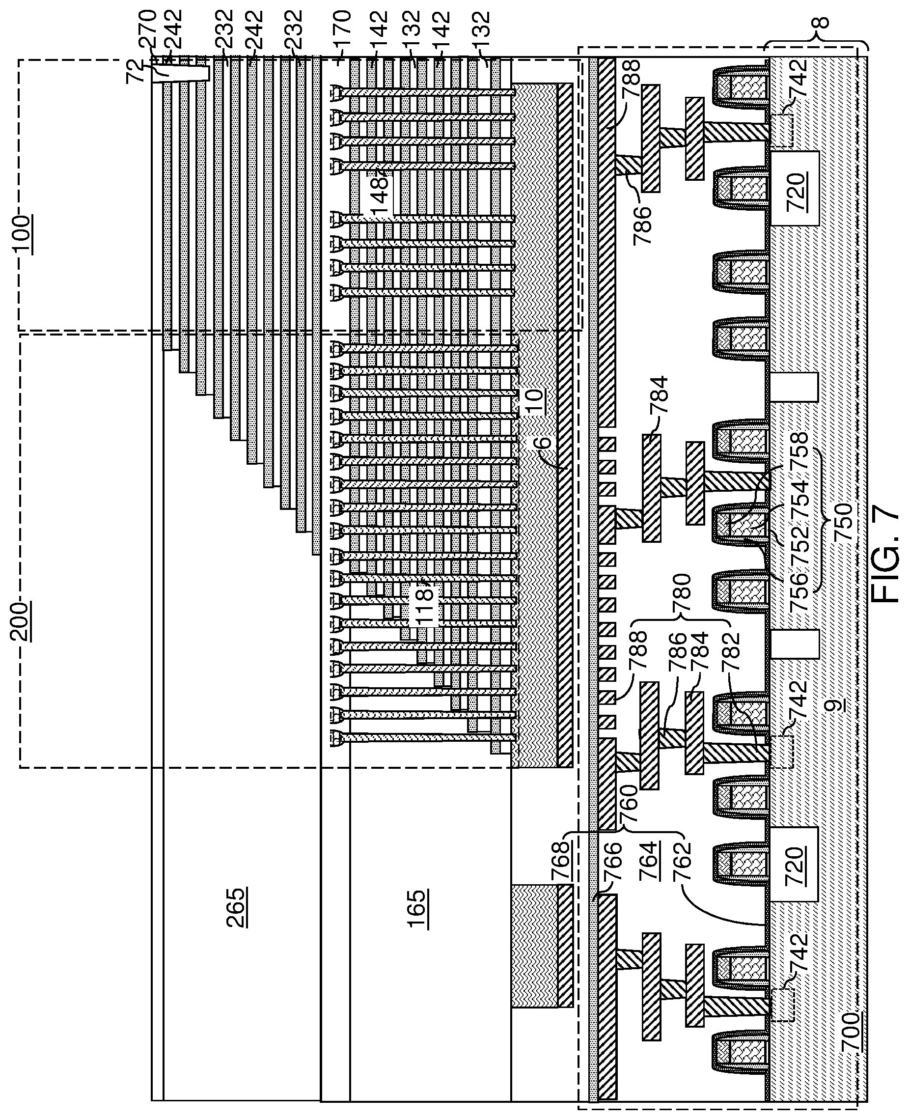 Patent US12324150 Figure 14 – Method of making a multi-tier memory device with rounded joint structures