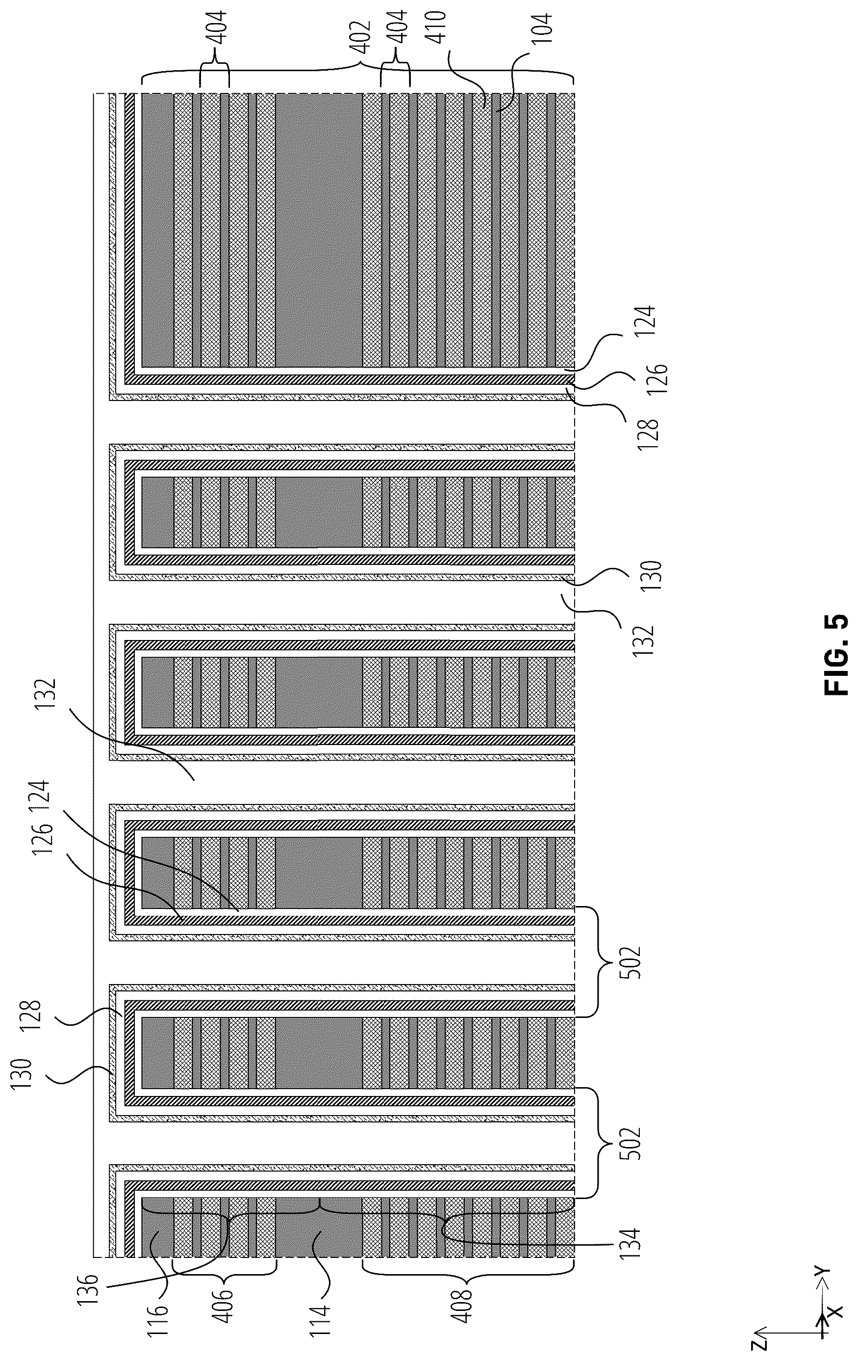Patent US12324154 Figure 5 – Microelectronic devices including pillars with partially-circular upper portions and circular lower portions, and related methods