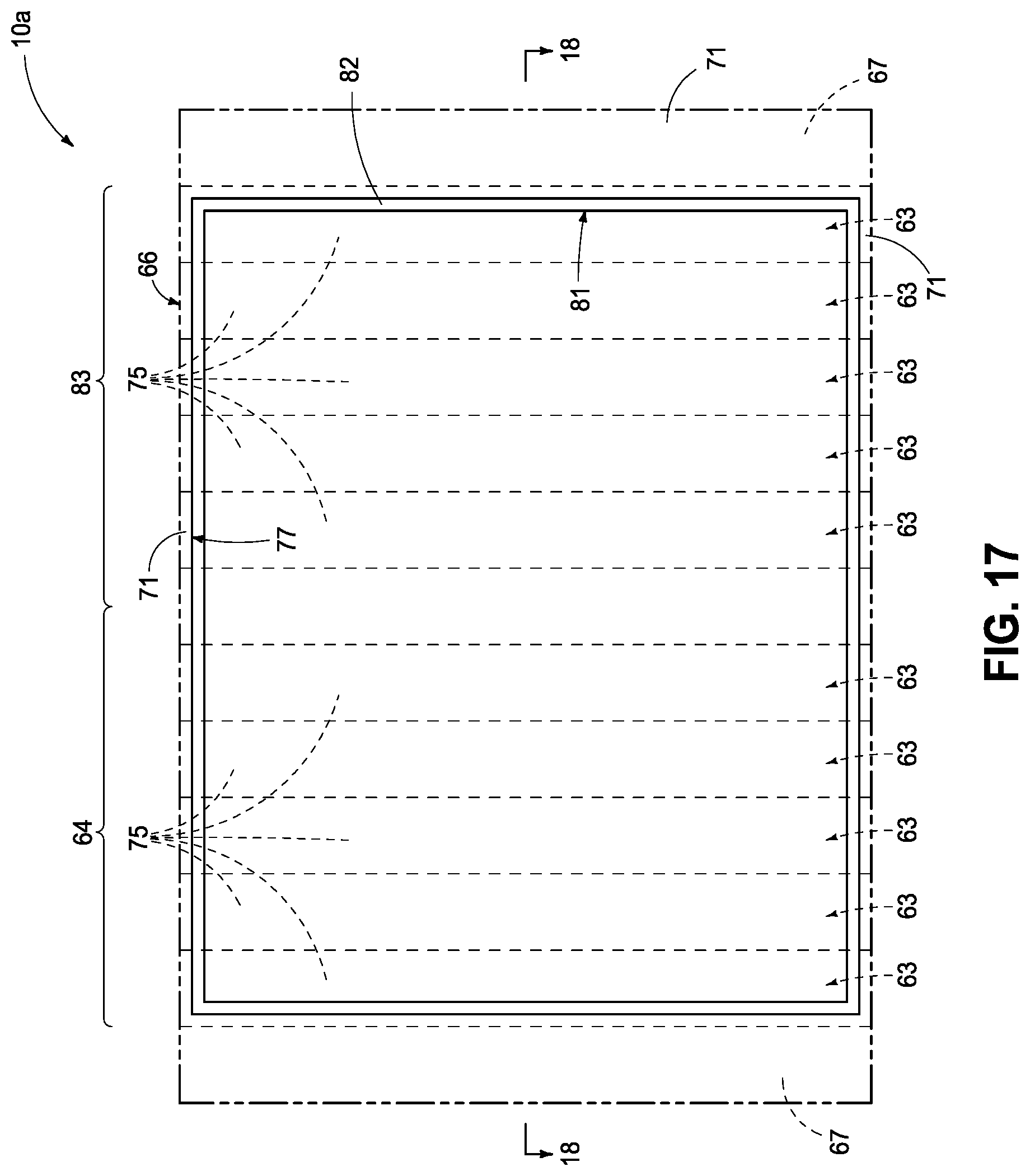 Patent US12324157 Figure 16 – Integrated circuitry, comprising a pair of opposing lateral projections in insulating material in a cavity