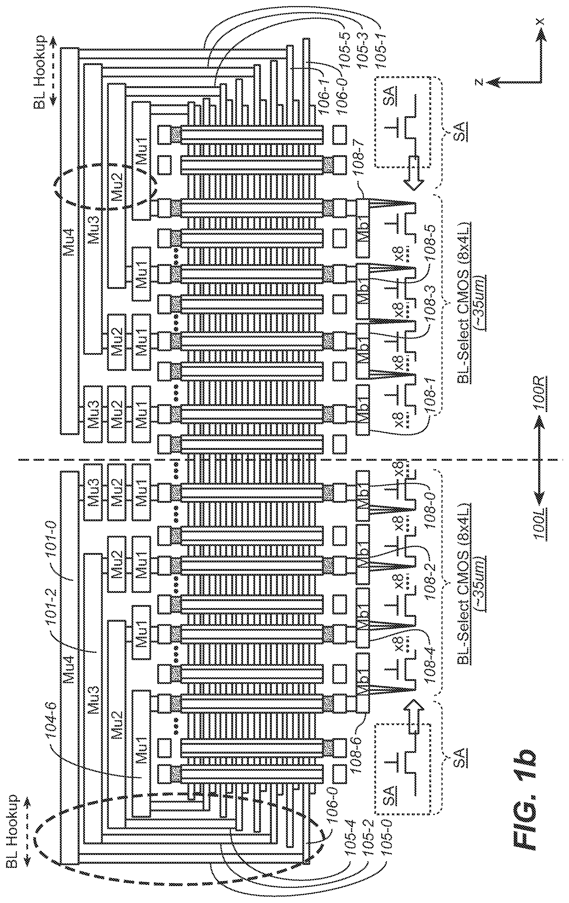 Patent US12324159 Figure 2 – Vertical thin-film transistor and application as bit-line connector for 3-dimensional memory arrays