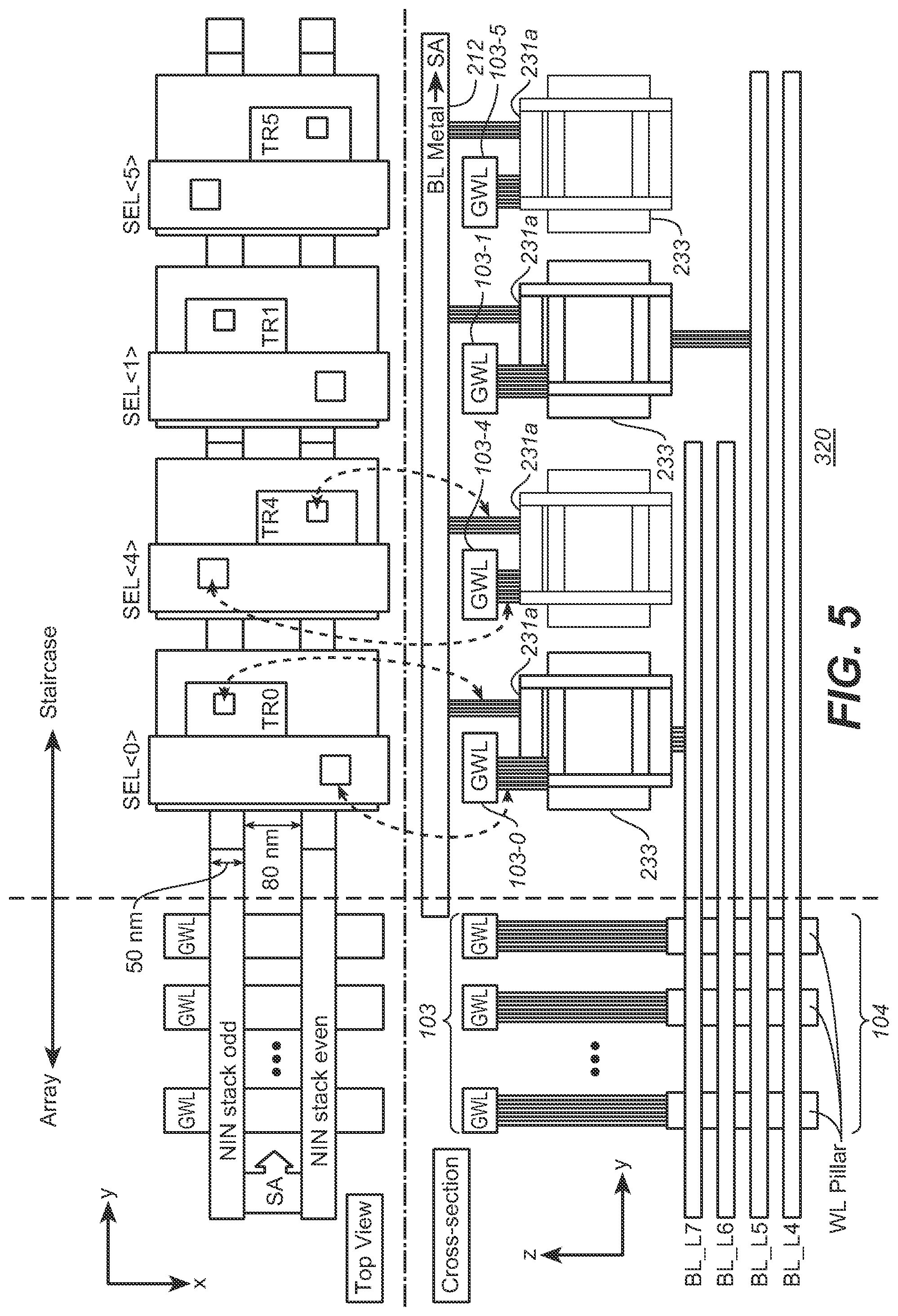Patent US12324159 Figure 9 – Vertical thin-film transistor and application as bit-line connector for 3-dimensional memory arrays
