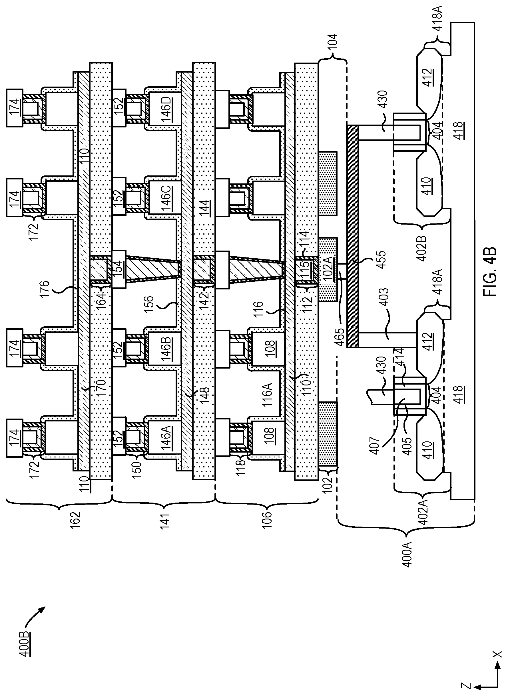 Patent US12324162 Figure 6 – Stacked capacitors with shared electrodes and methods of fabrication
