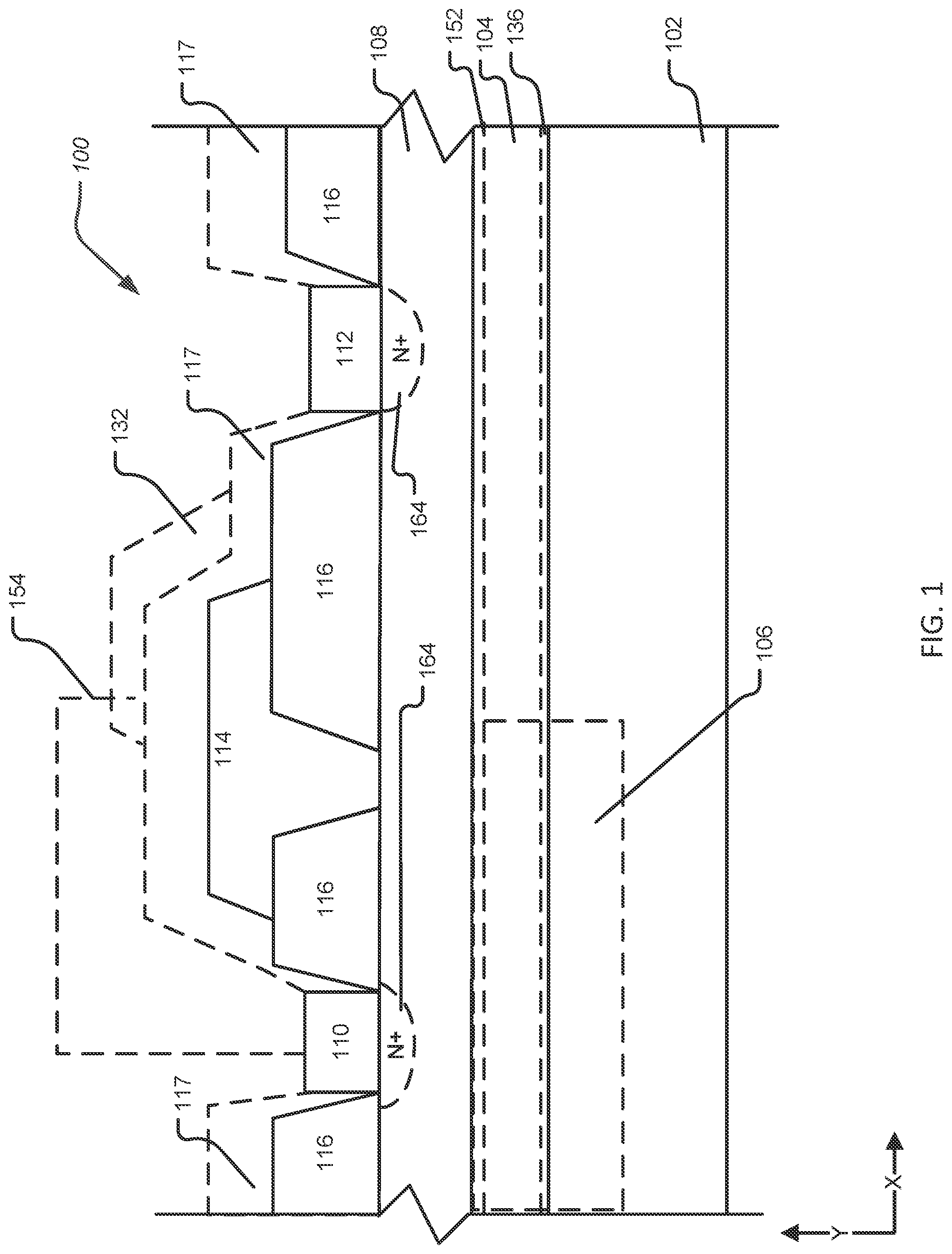 Patent US12324179 Figure 1 – Group III-nitride high-electron mobility transistors with a buried metallic conductive material layer and process for making the same