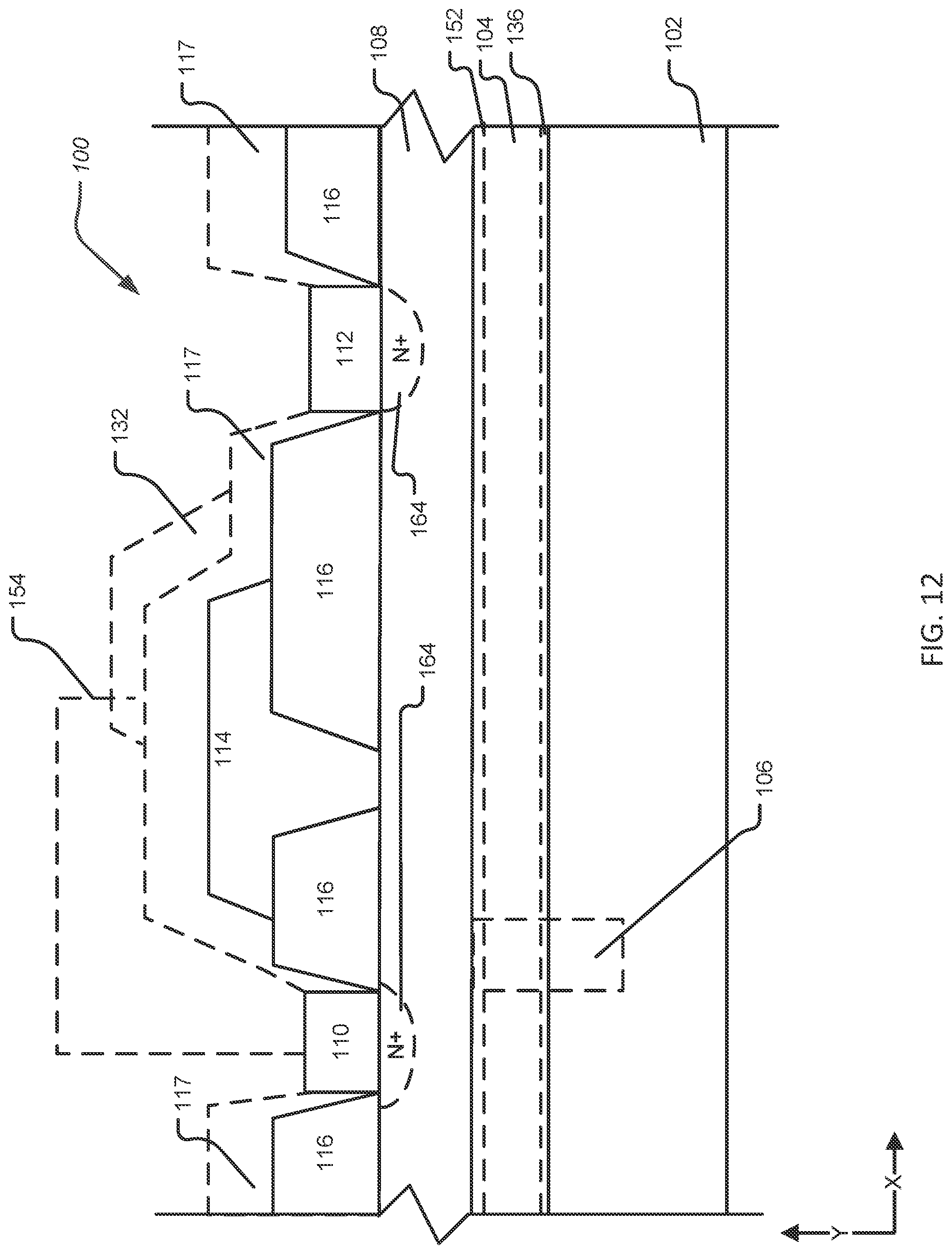 Patent US12324179 Figure 12 – Group III-nitride high-electron mobility transistors with a buried metallic conductive material layer and process for making the same