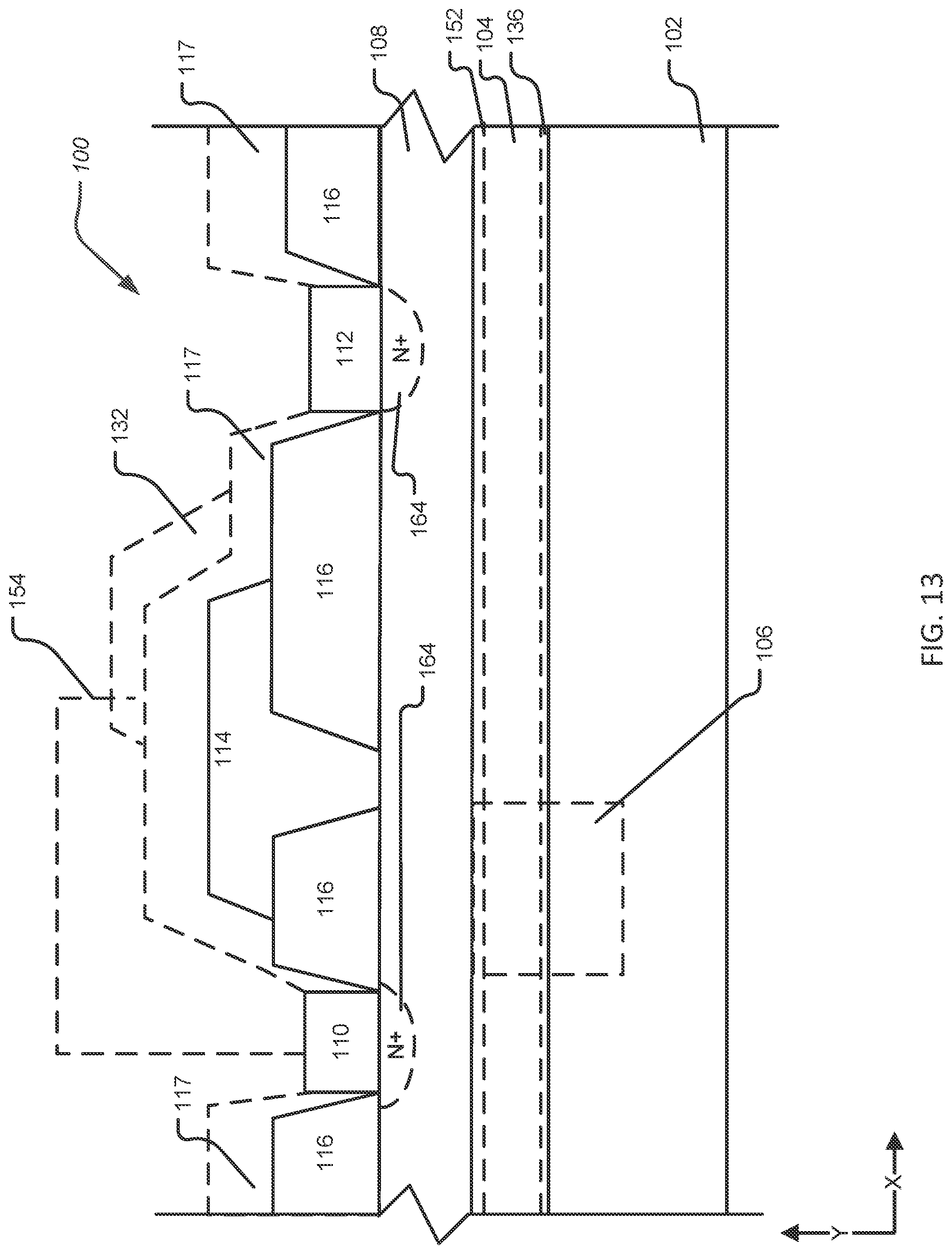Patent US12324179 Figure 13 – Group III-nitride high-electron mobility transistors with a buried metallic conductive material layer and process for making the same