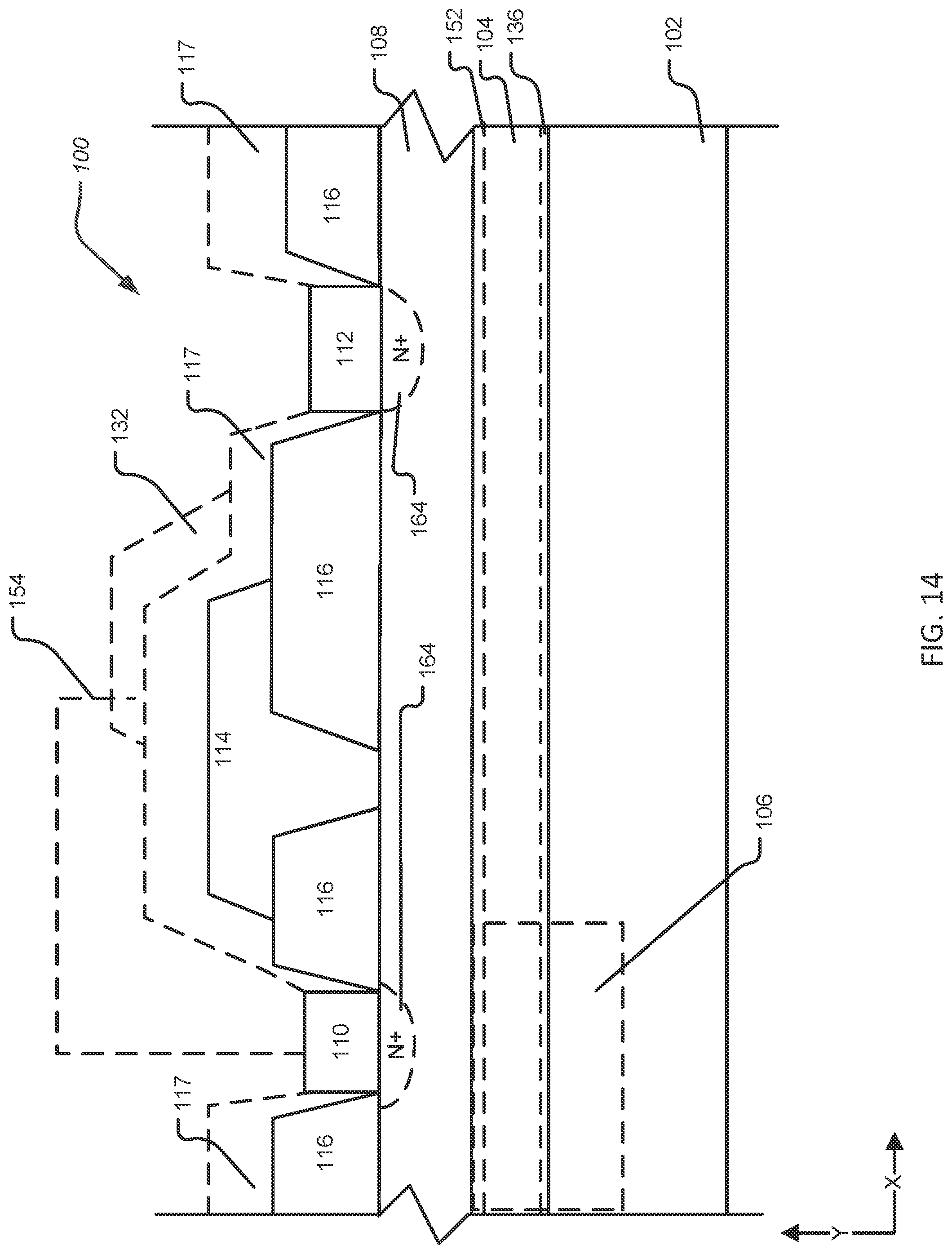 Patent US12324179 Figure 14 – Group III-nitride high-electron mobility transistors with a buried metallic conductive material layer and process for making the same