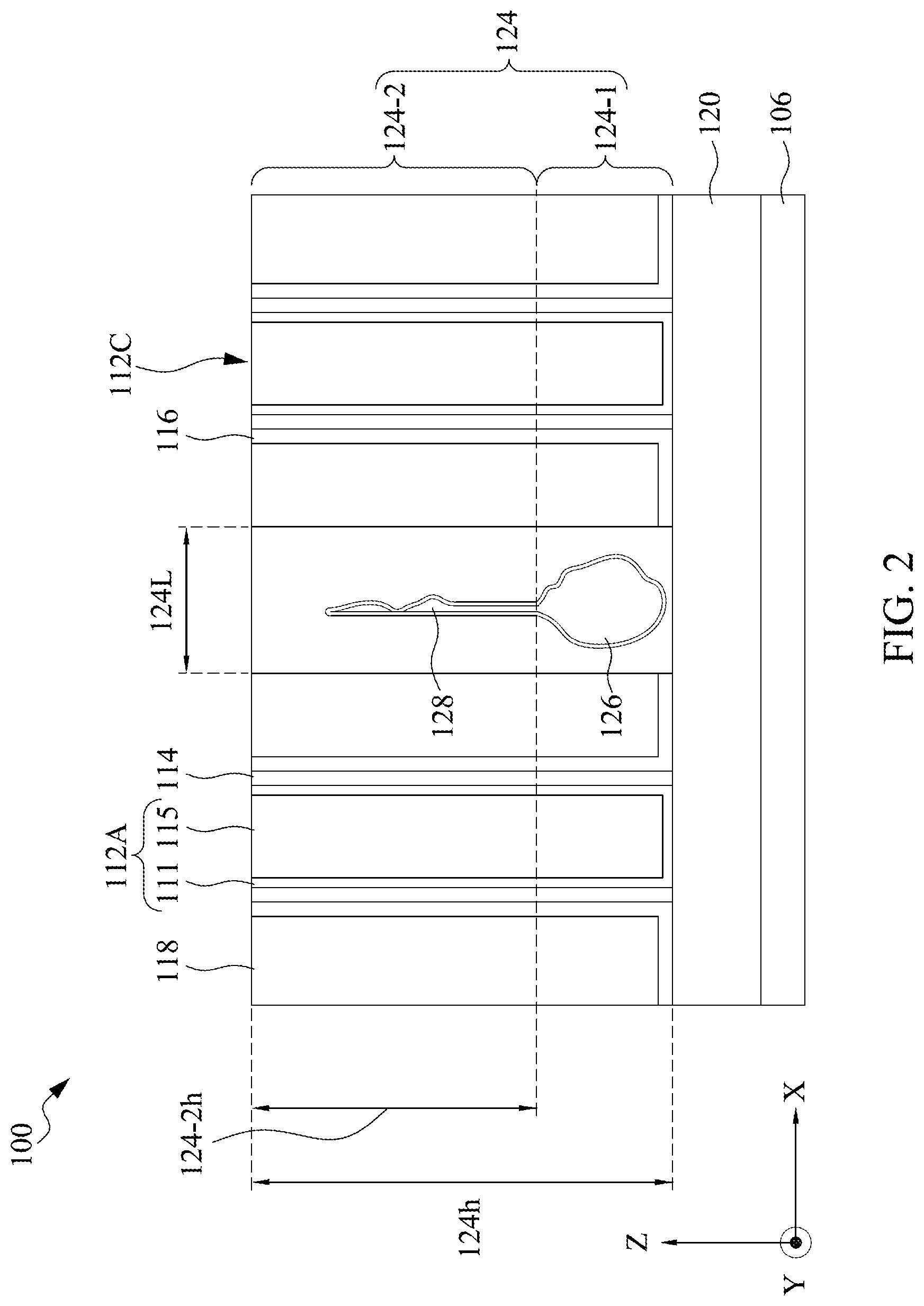 Patent US12324199 Figure 2 – Fill structures with air gaps