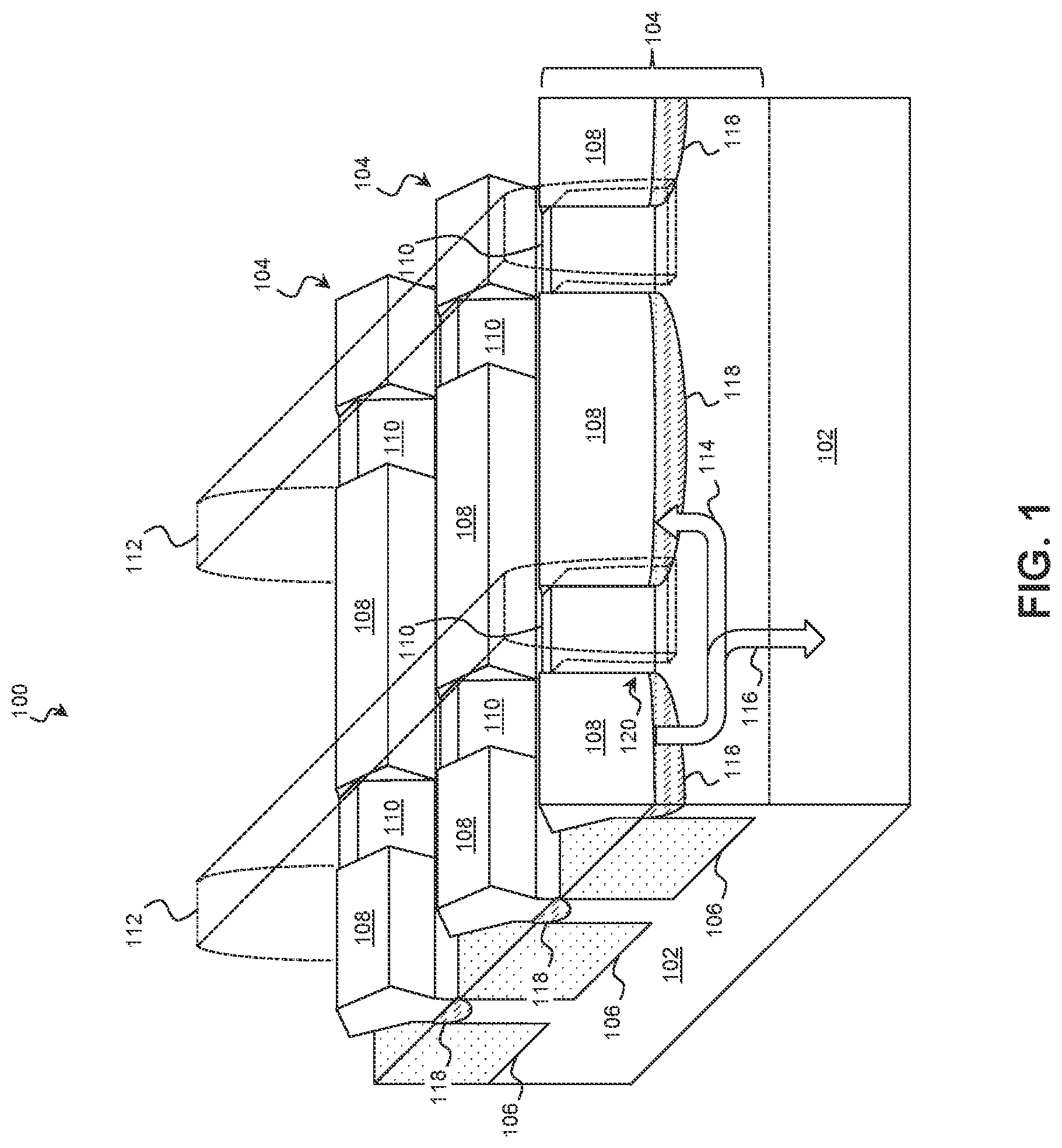 Patent US12324201 Figure 1 – Integrated circuit device with source/drain barrier