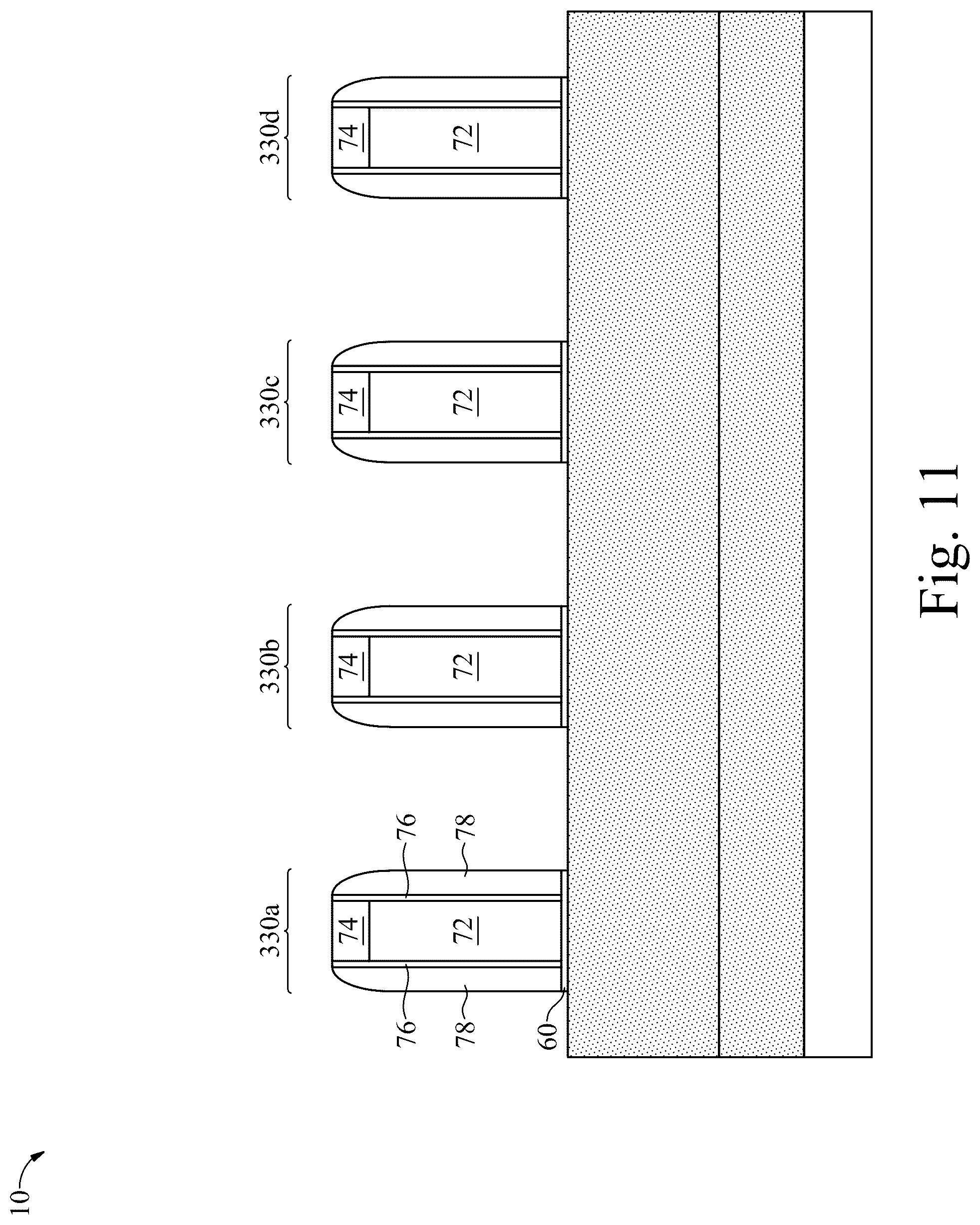 Patent US12324210 Figure 11 – Bipolar junction transistor with gate over terminals