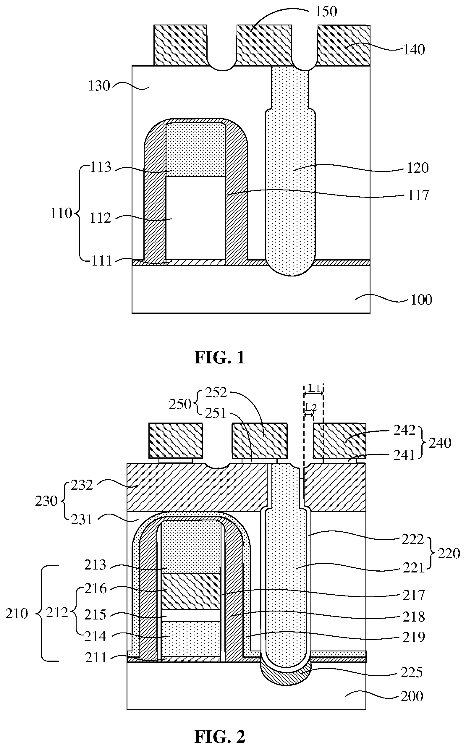 Patent US12324212 Figure 1 – Semiconductor structure with interconnects and method for preparing same