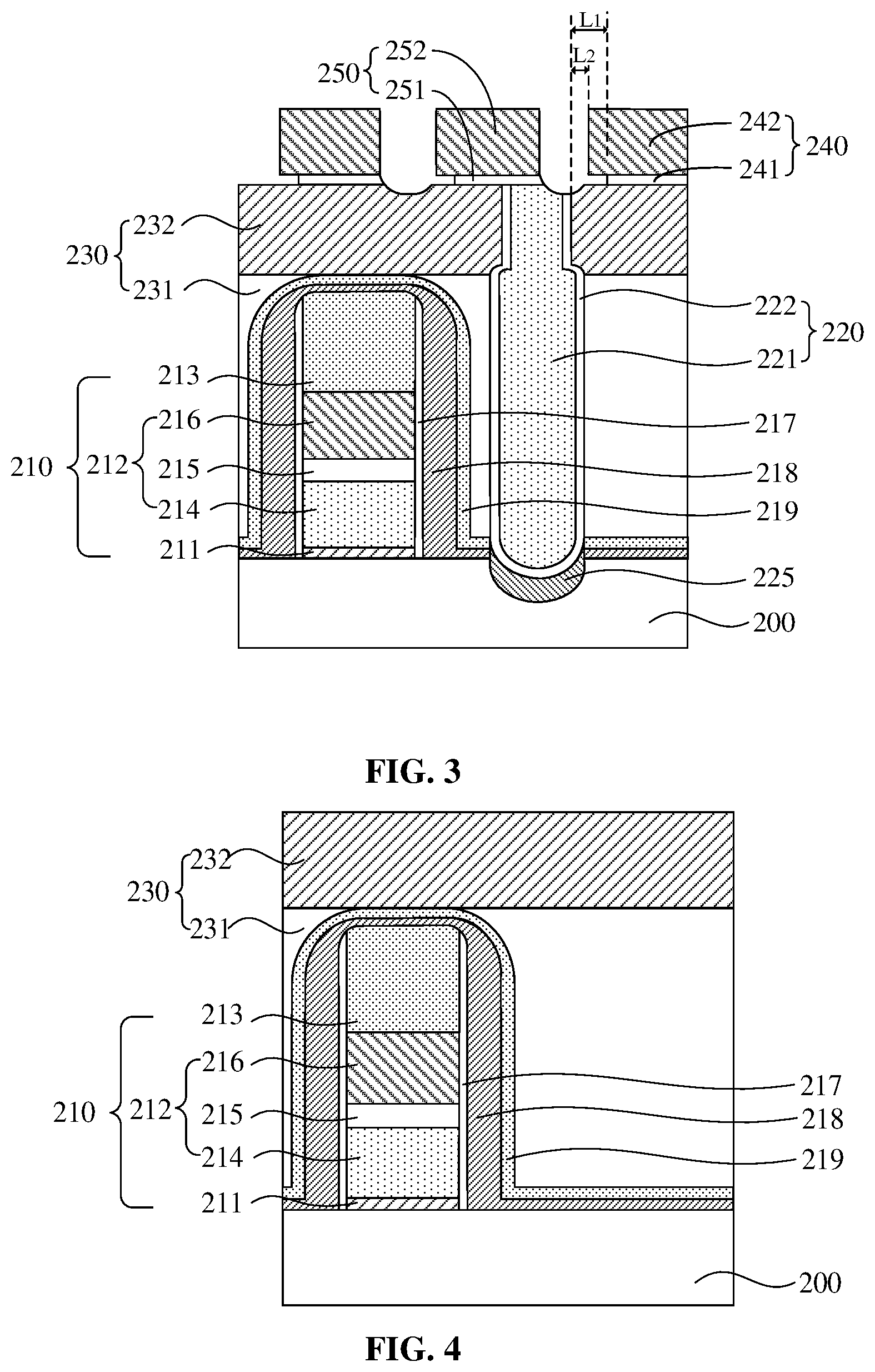 Patent US12324212 Figure 2 – Semiconductor structure with interconnects and method for preparing same