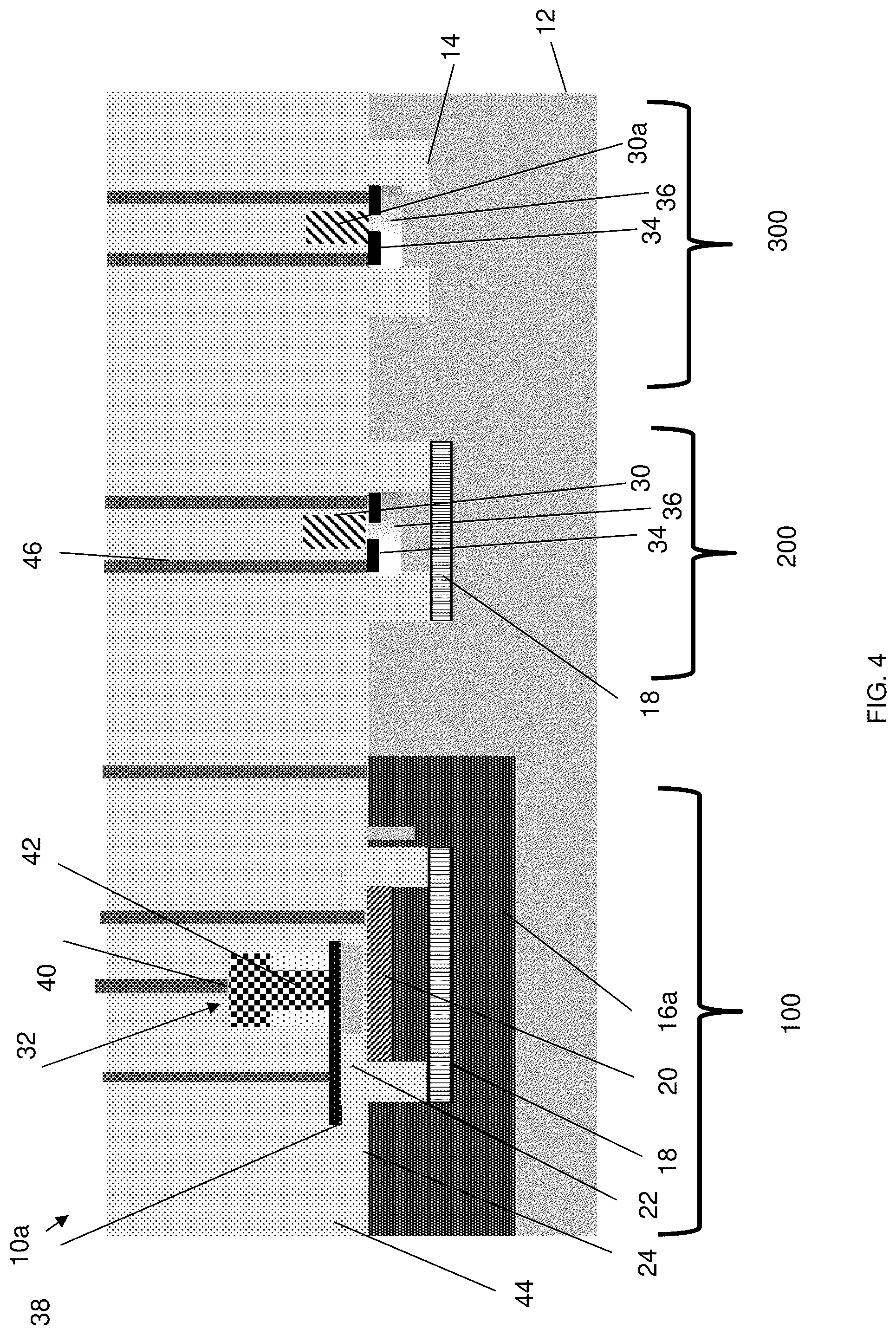 Patent US12324227 Figure 4 – Heterojunction bipolar transistor with buried trap rich isolation region