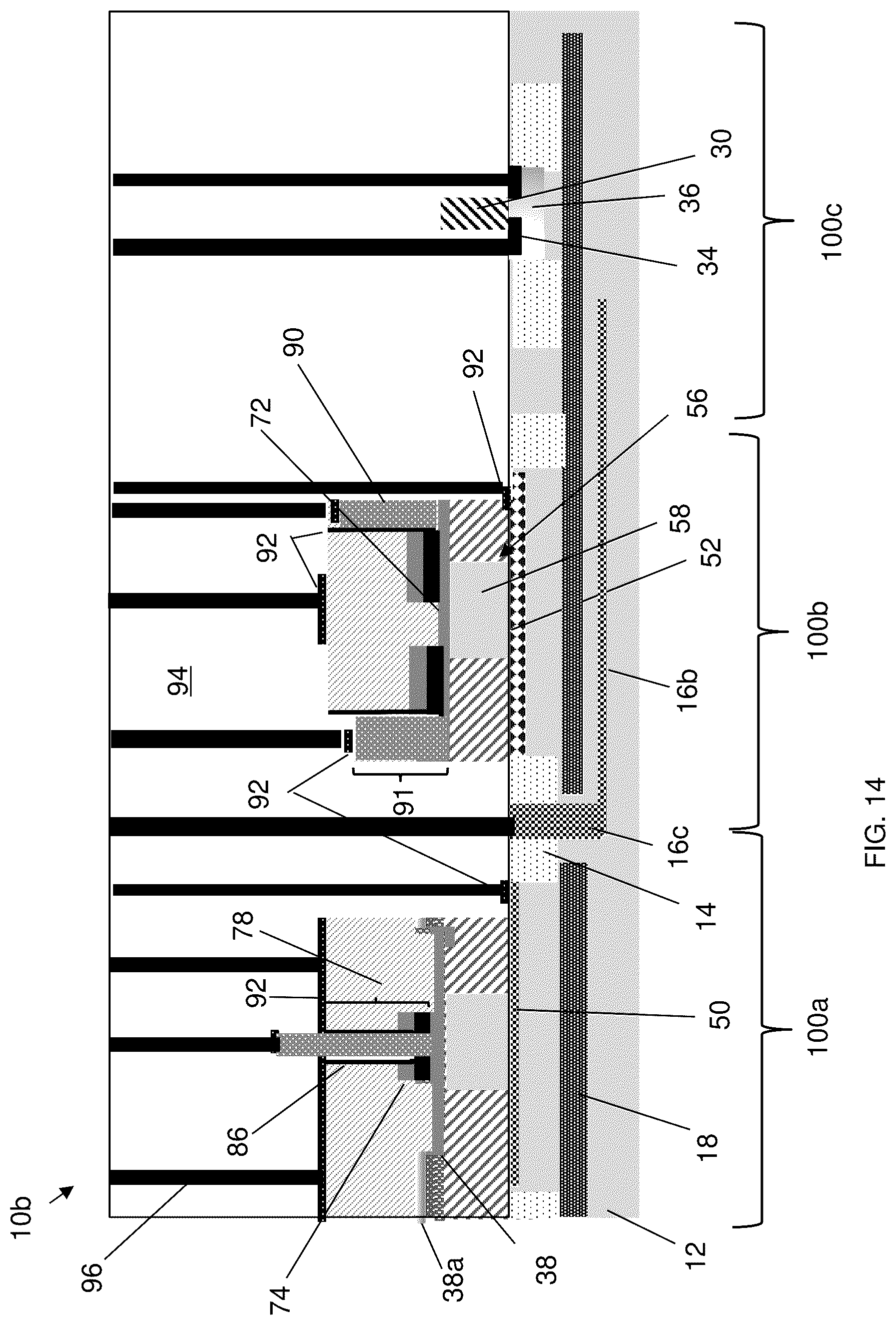 Patent US12324227 Figure 10 – Heterojunction bipolar transistor with buried trap rich isolation region