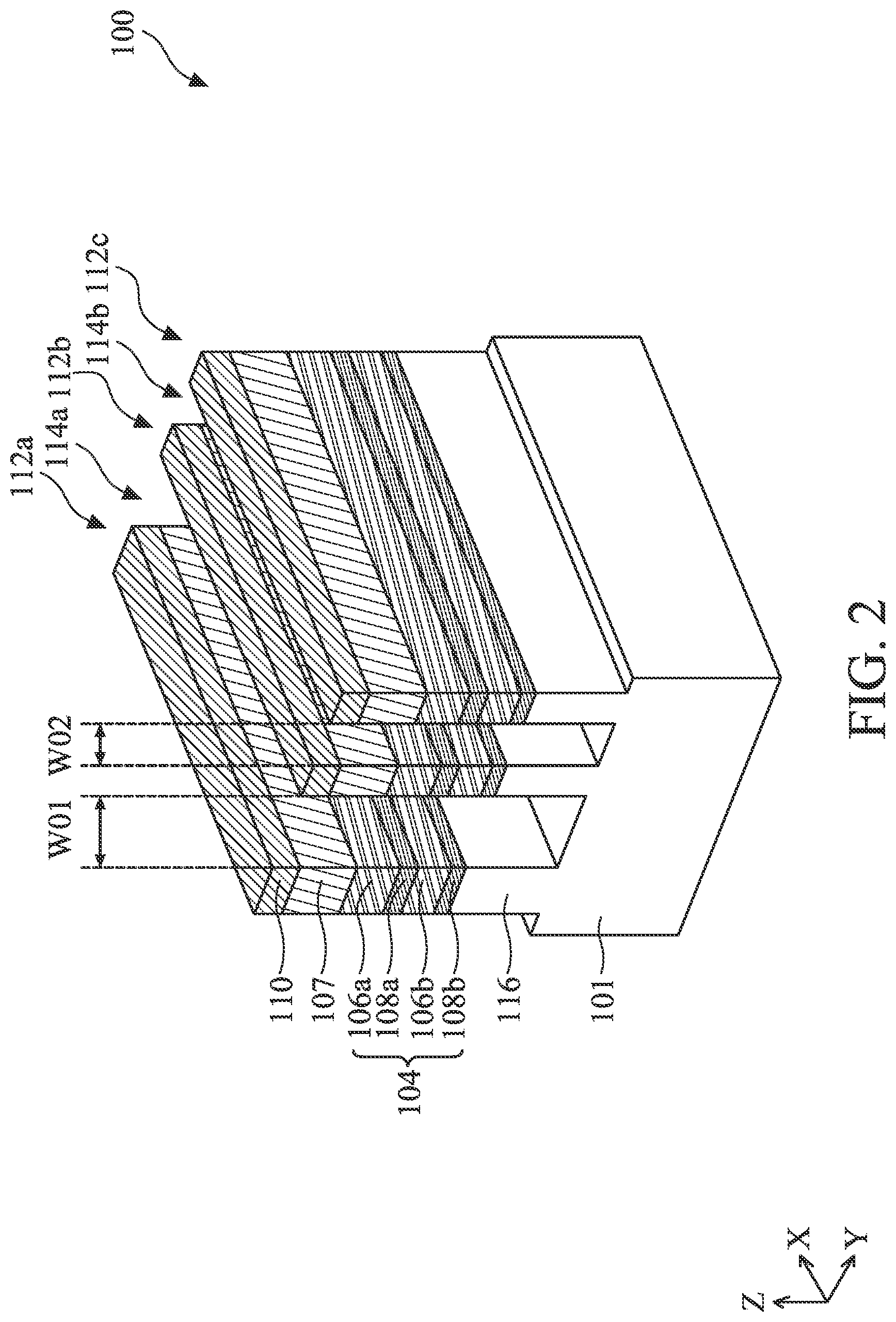 Patent US12324229 Figure 2 – Semiconductor device structure including forksheet transistors and methods of forming the same