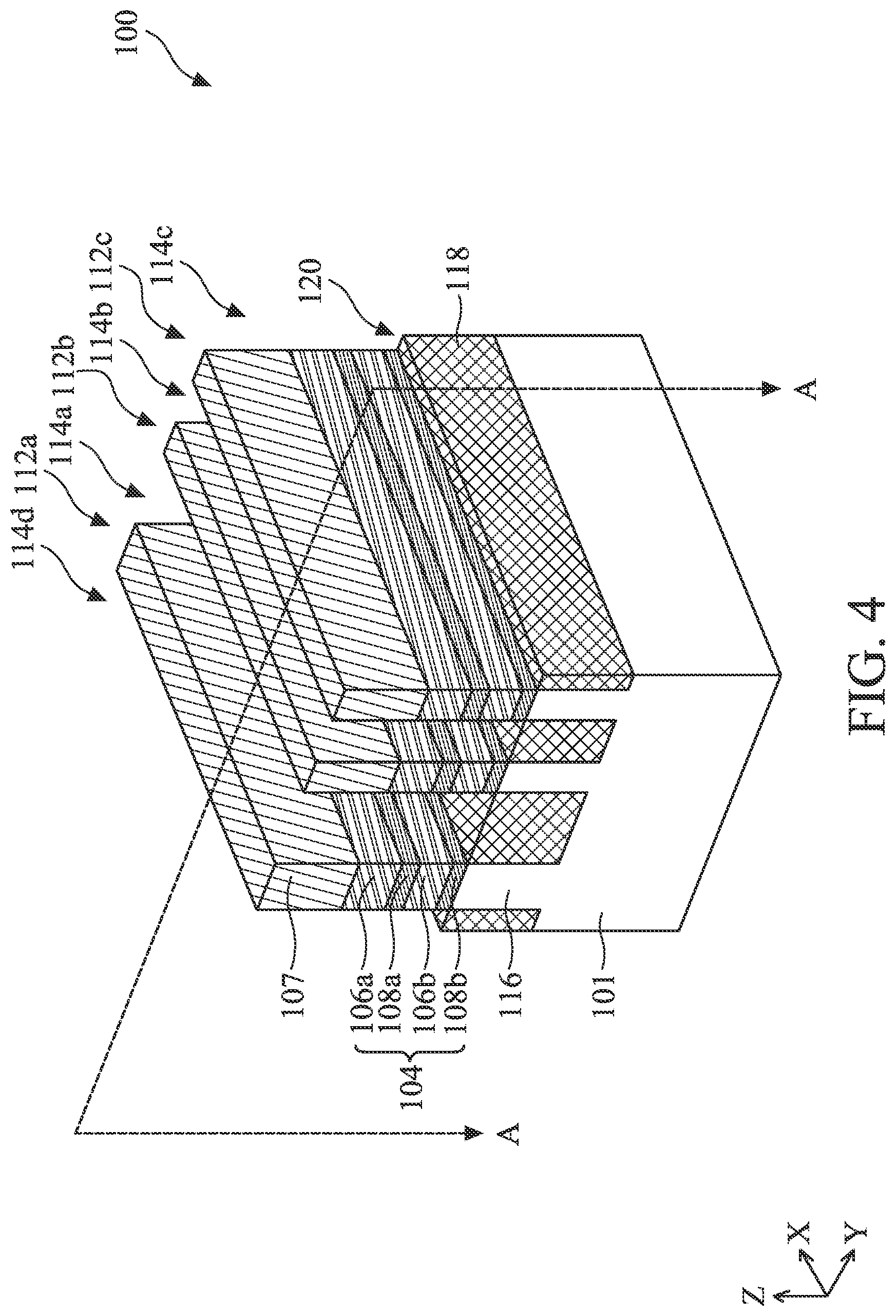 Patent US12324229 Figure 4 – Semiconductor device structure including forksheet transistors and methods of forming the same