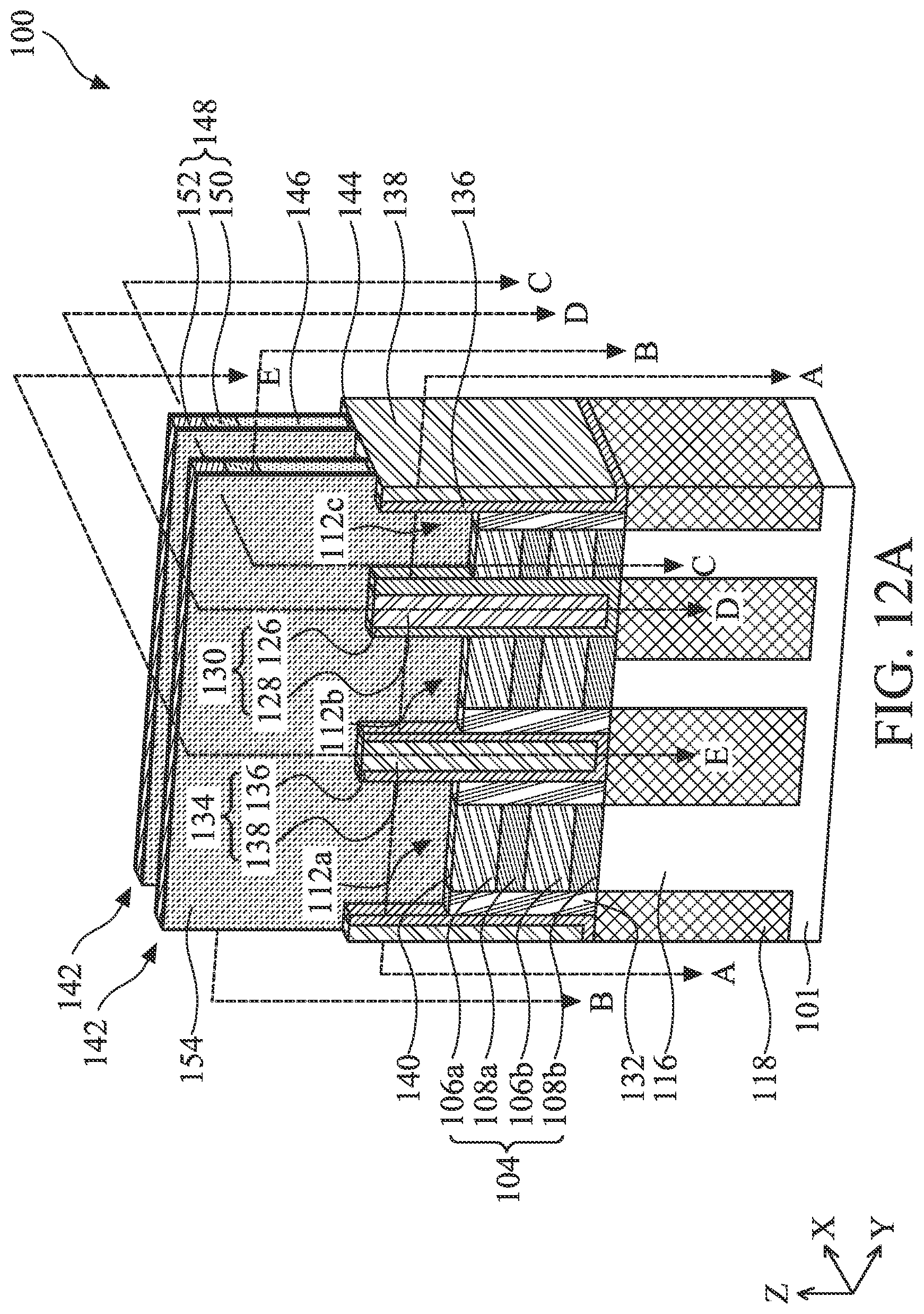 Patent US12324229 Figure 12 – Semiconductor device structure including forksheet transistors and methods of forming the same