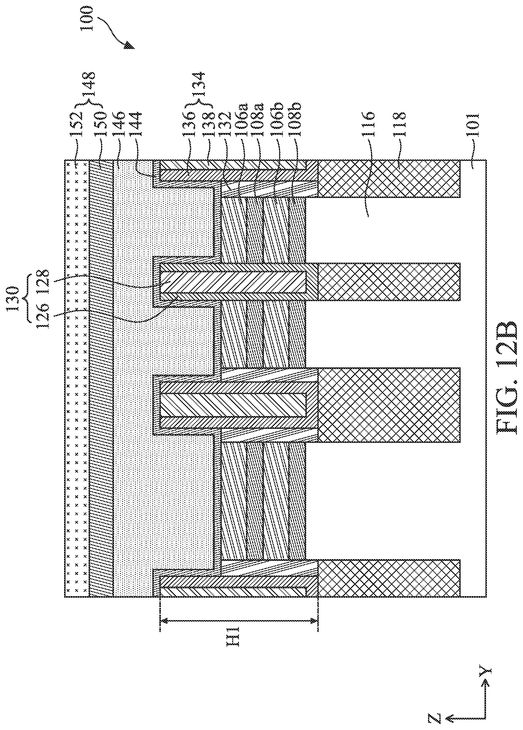 Patent US12324229 Figure 13 – Semiconductor device structure including forksheet transistors and methods of forming the same