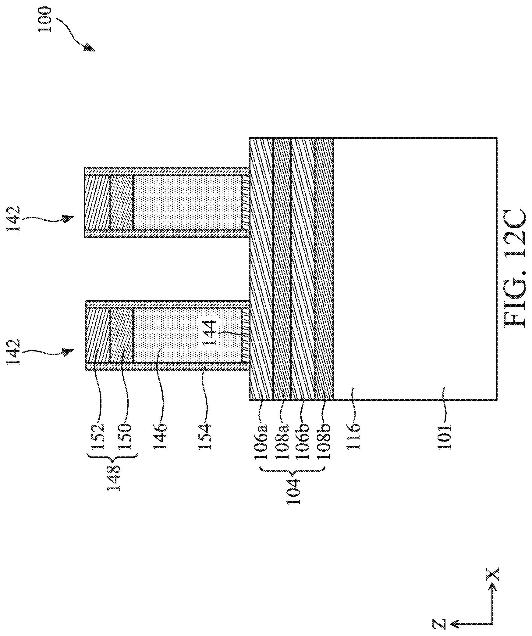 Patent US12324229 Figure 14 – Semiconductor device structure including forksheet transistors and methods of forming the same