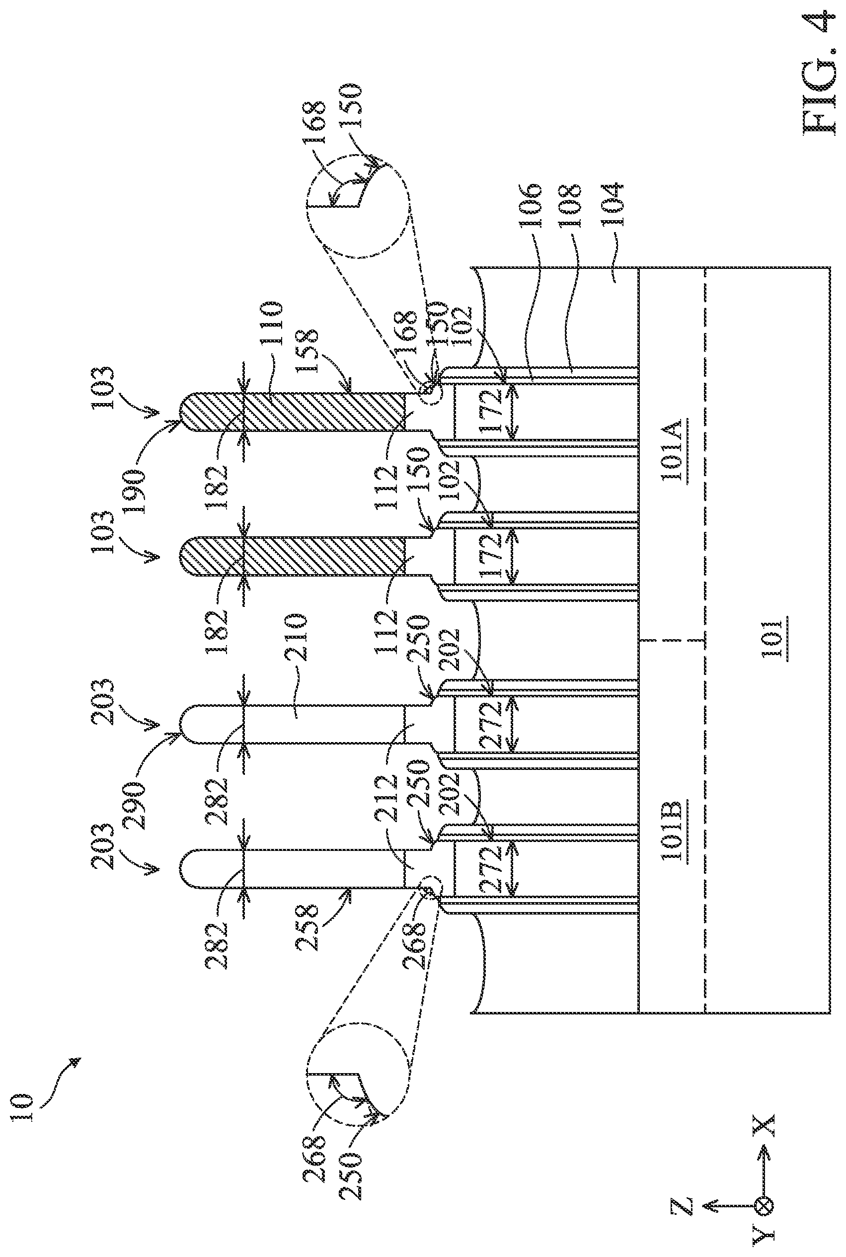 Patent US12324232 Figure 4 – Liner structures