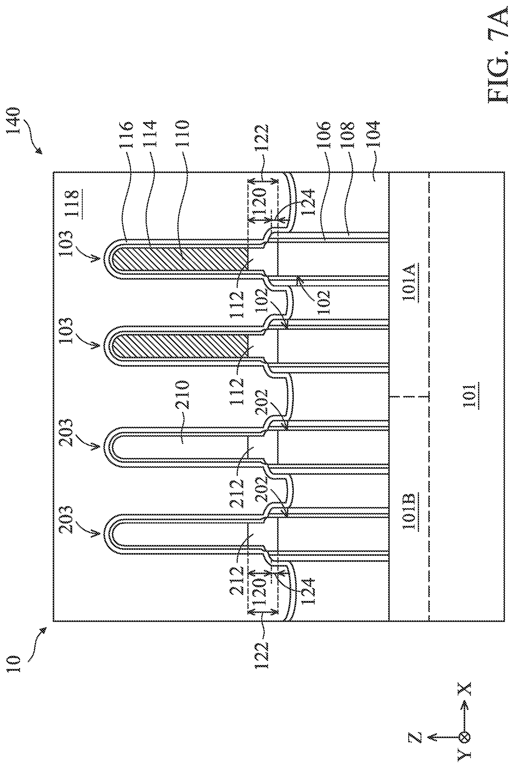 Patent US12324232 Figure 7 – Liner structures