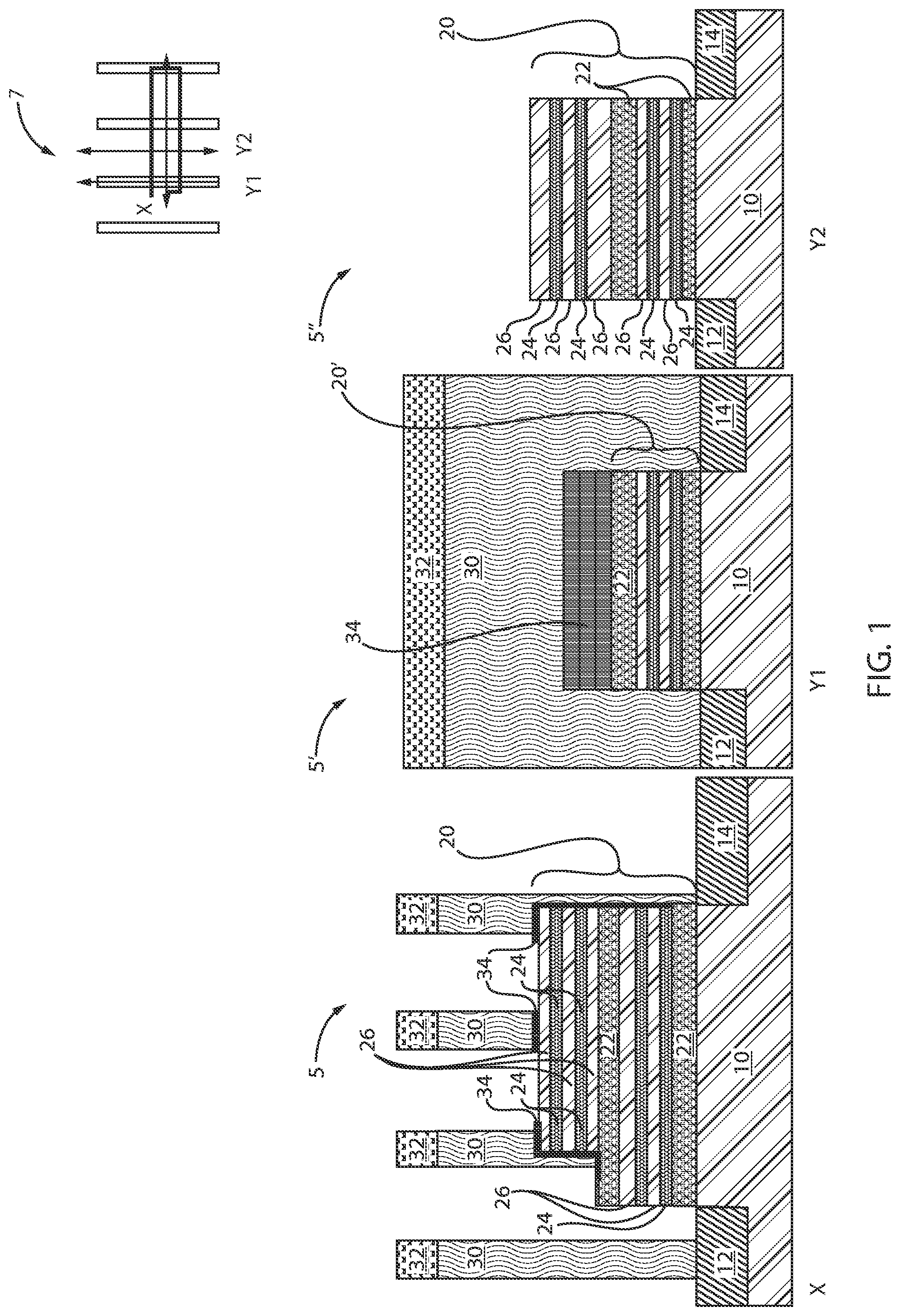 Patent US12324236 Figure 1 – Bottom contact for stacked GAA FET