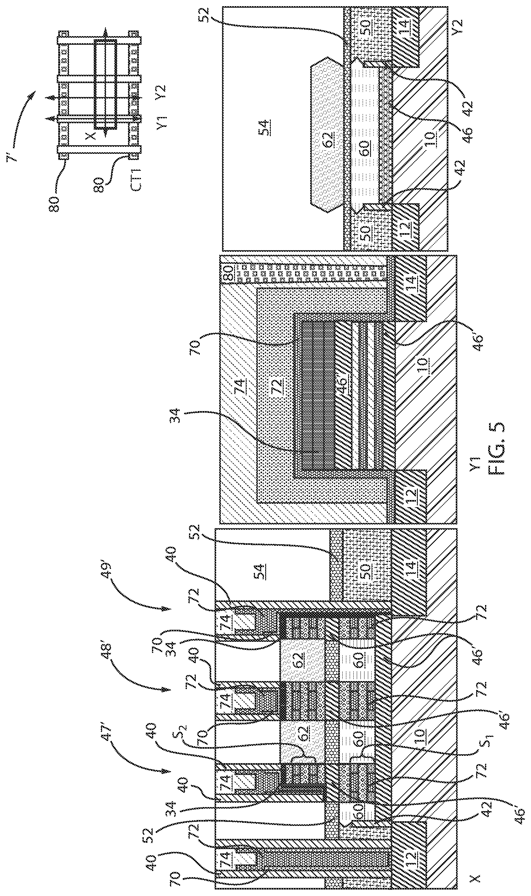 Patent US12324236 Figure 5 – Bottom contact for stacked GAA FET