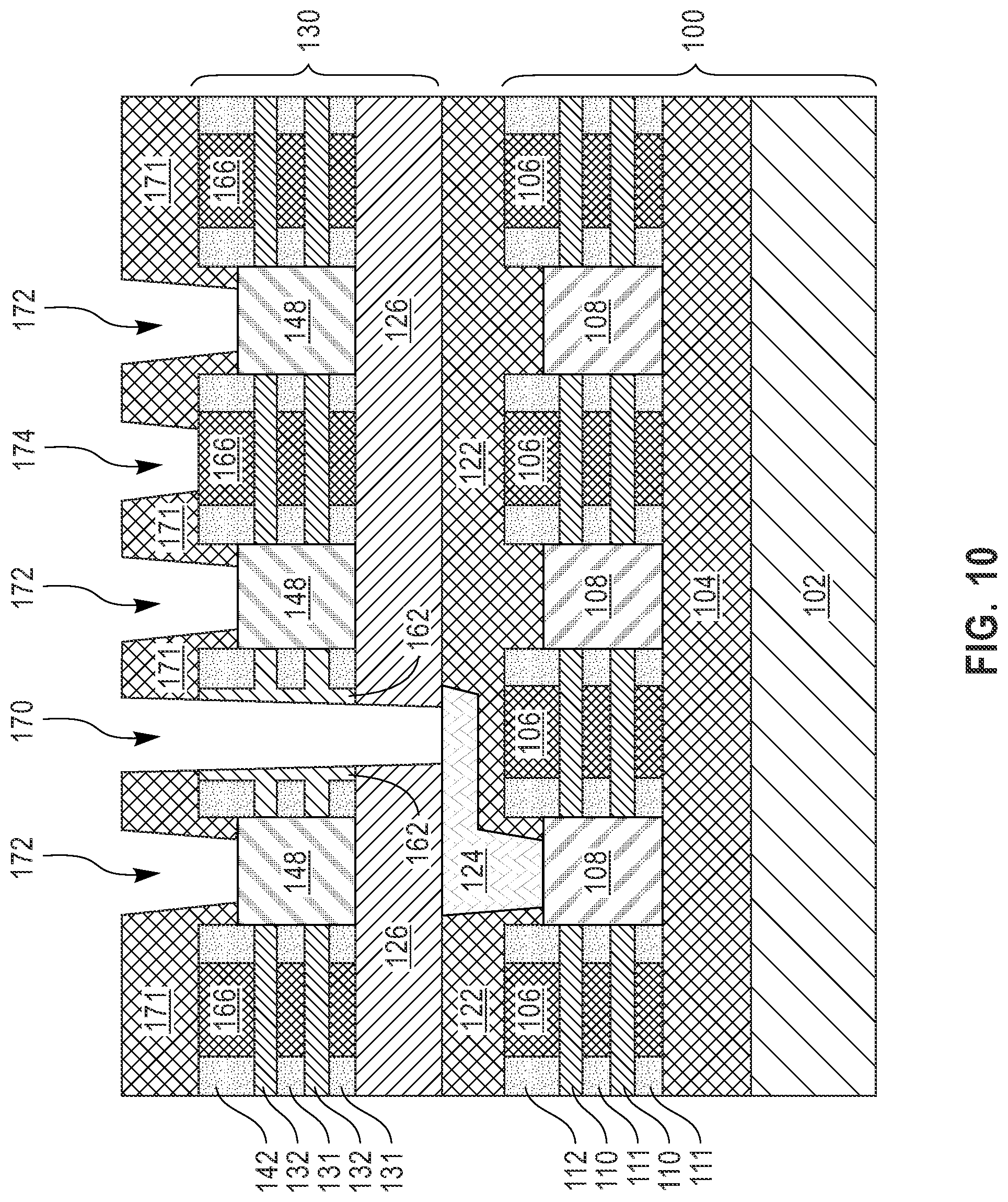 Patent US12324237 Figure 9 – Diffusion-break region in stacked-FET integrated circuit device