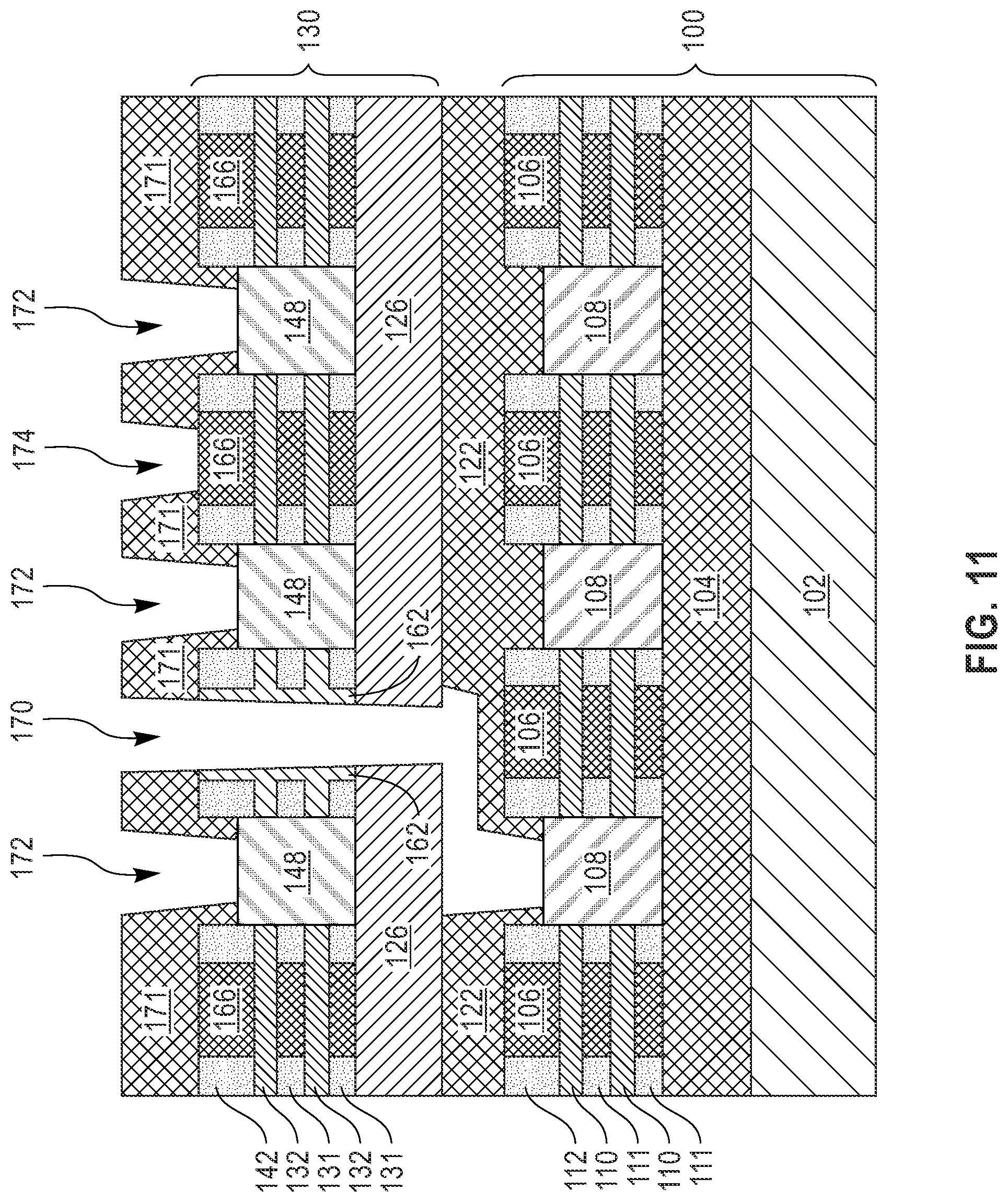 Patent US12324237 Figure 10 – Diffusion-break region in stacked-FET integrated circuit device