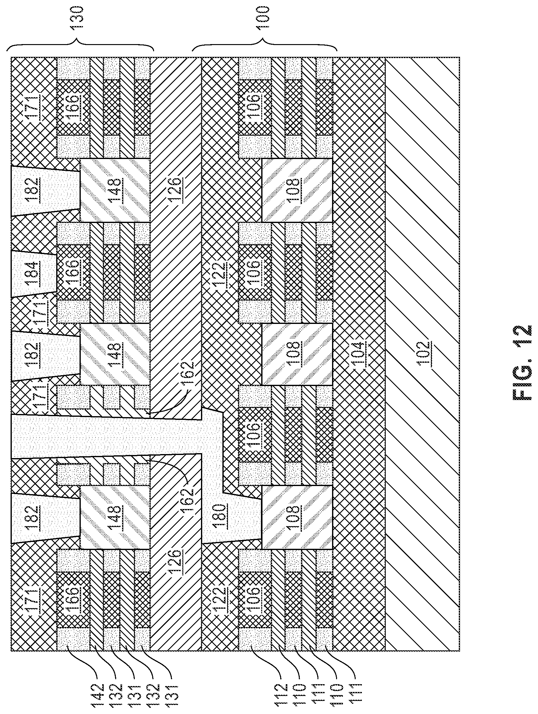 Patent US12324237 Figure 11 – Diffusion-break region in stacked-FET integrated circuit device