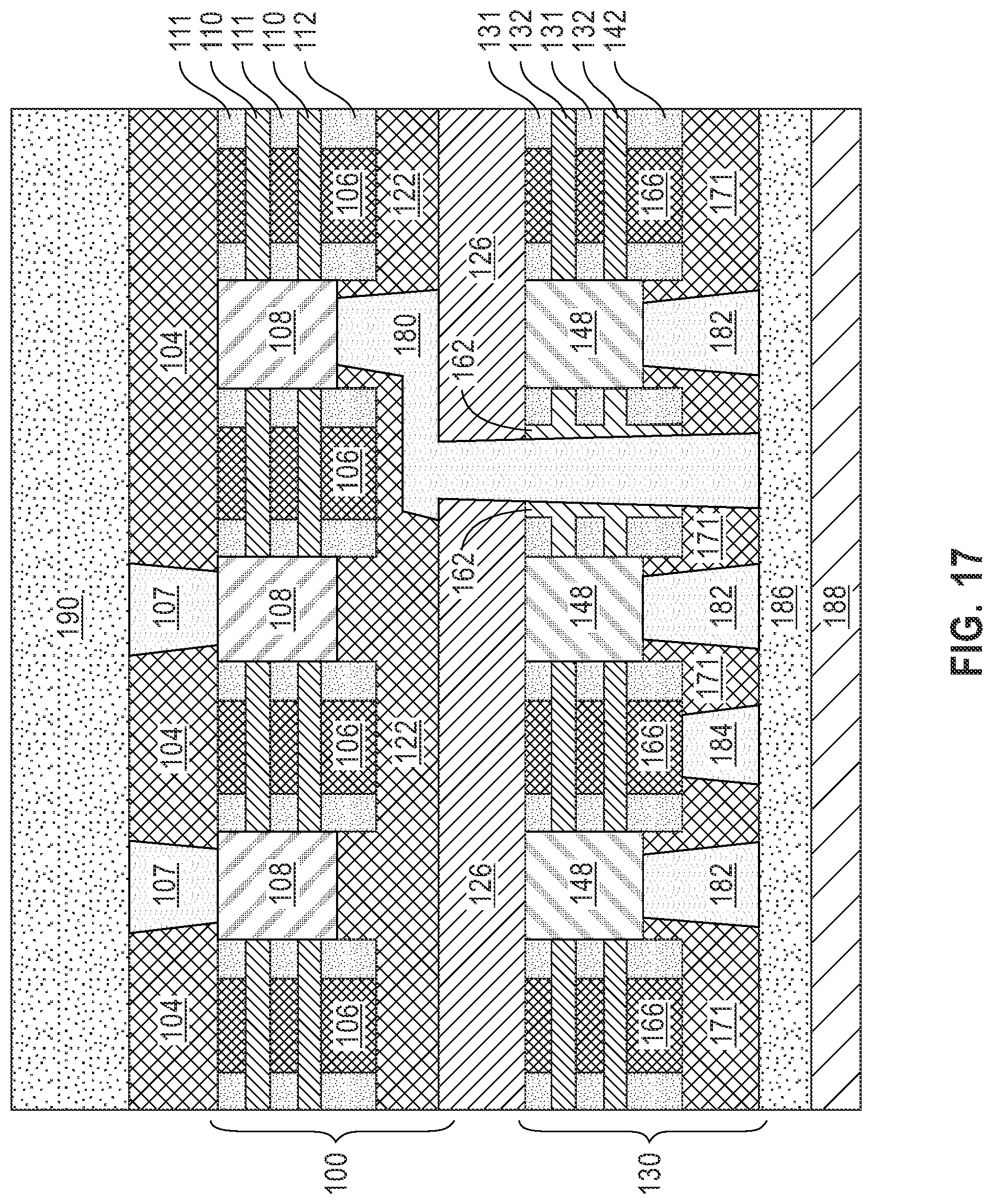 Patent US12324237 Figure 16 – Diffusion-break region in stacked-FET integrated circuit device