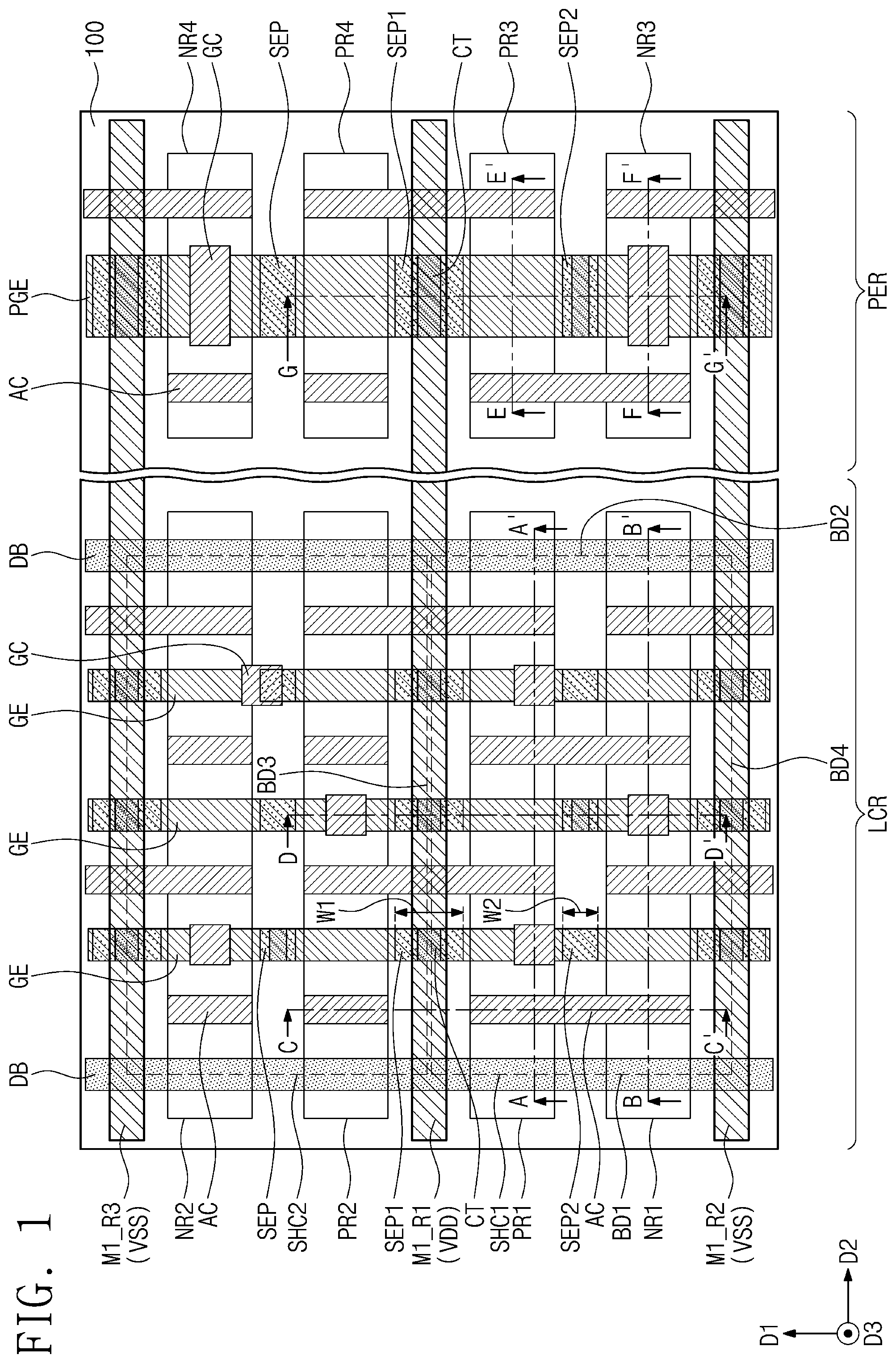 Patent US12324238 Figure 1 – Semiconductor device