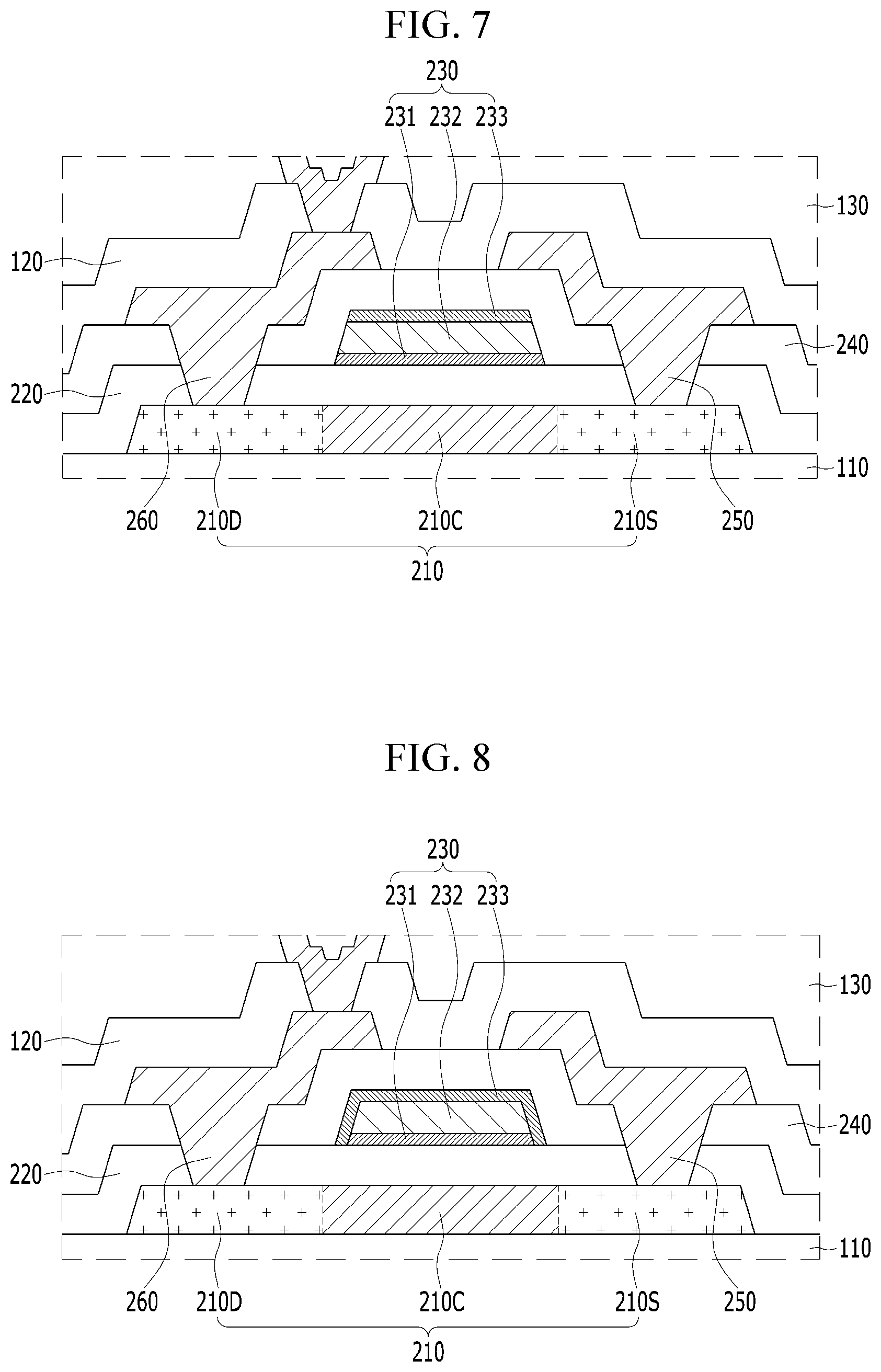 Patent US12324239 Figure 7 – Display apparatus having an oxide semiconductor pattern
