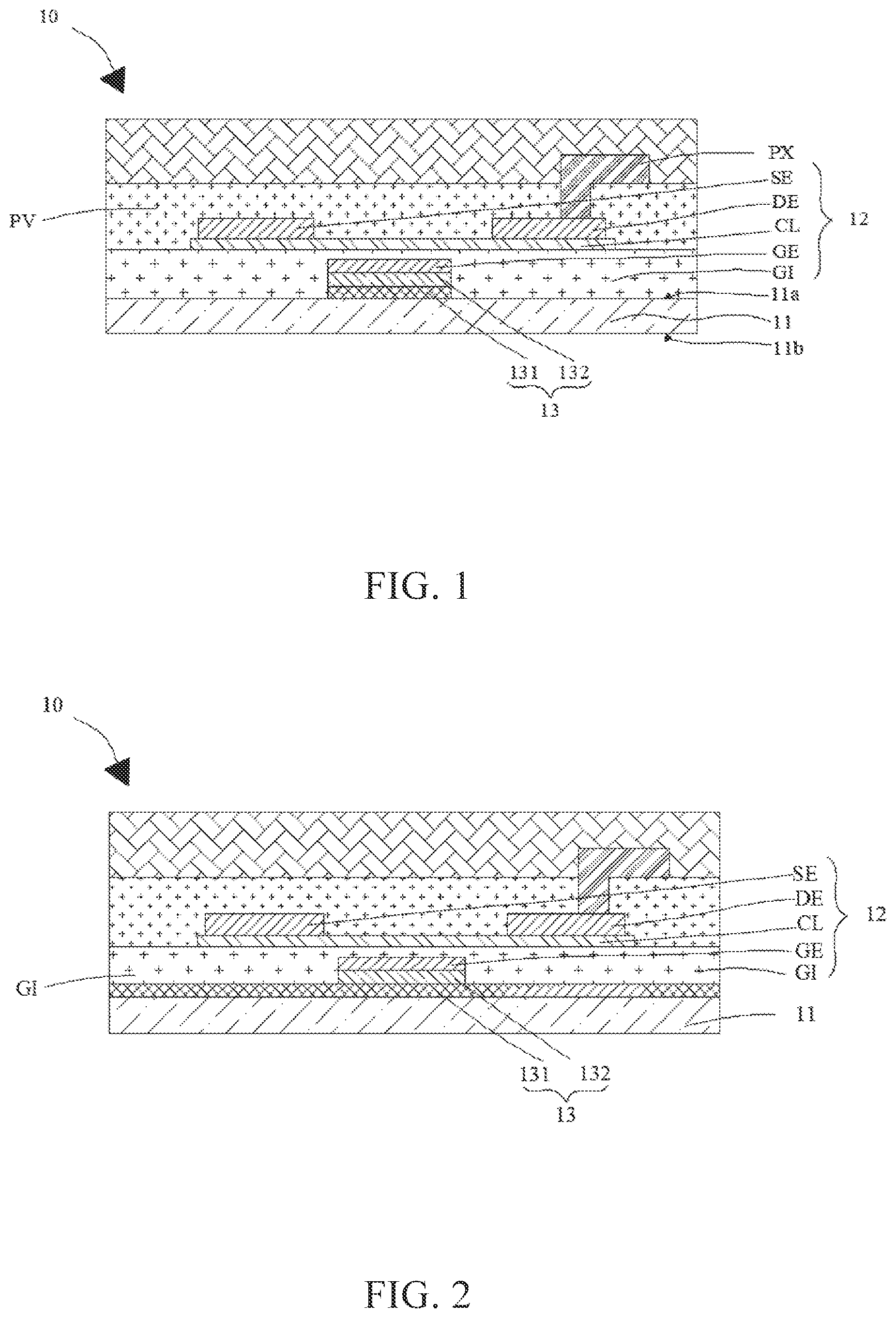 Patent US12324240 Figure 1 – Array substrate including peeling prevention and anti-reflective functional layers